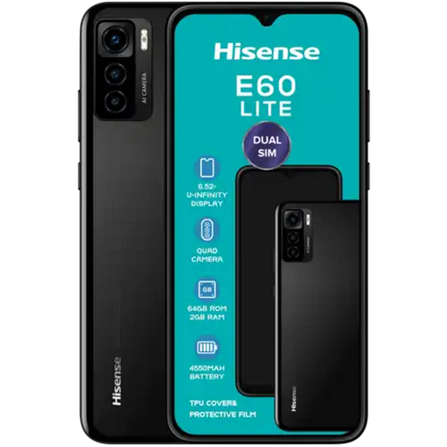 Image of Hisense E60 Lite Black Dual SIM Smartphone Cellphone 64GB