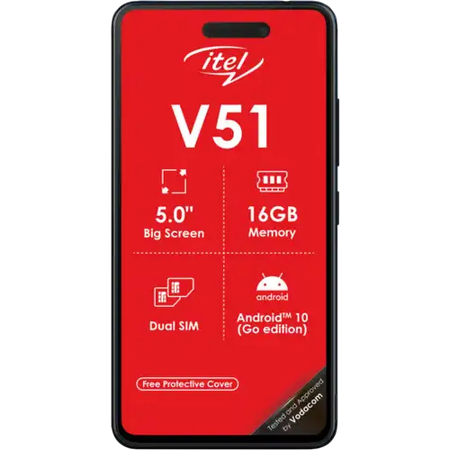 Image of itel Black V51 Cellphone + SIM