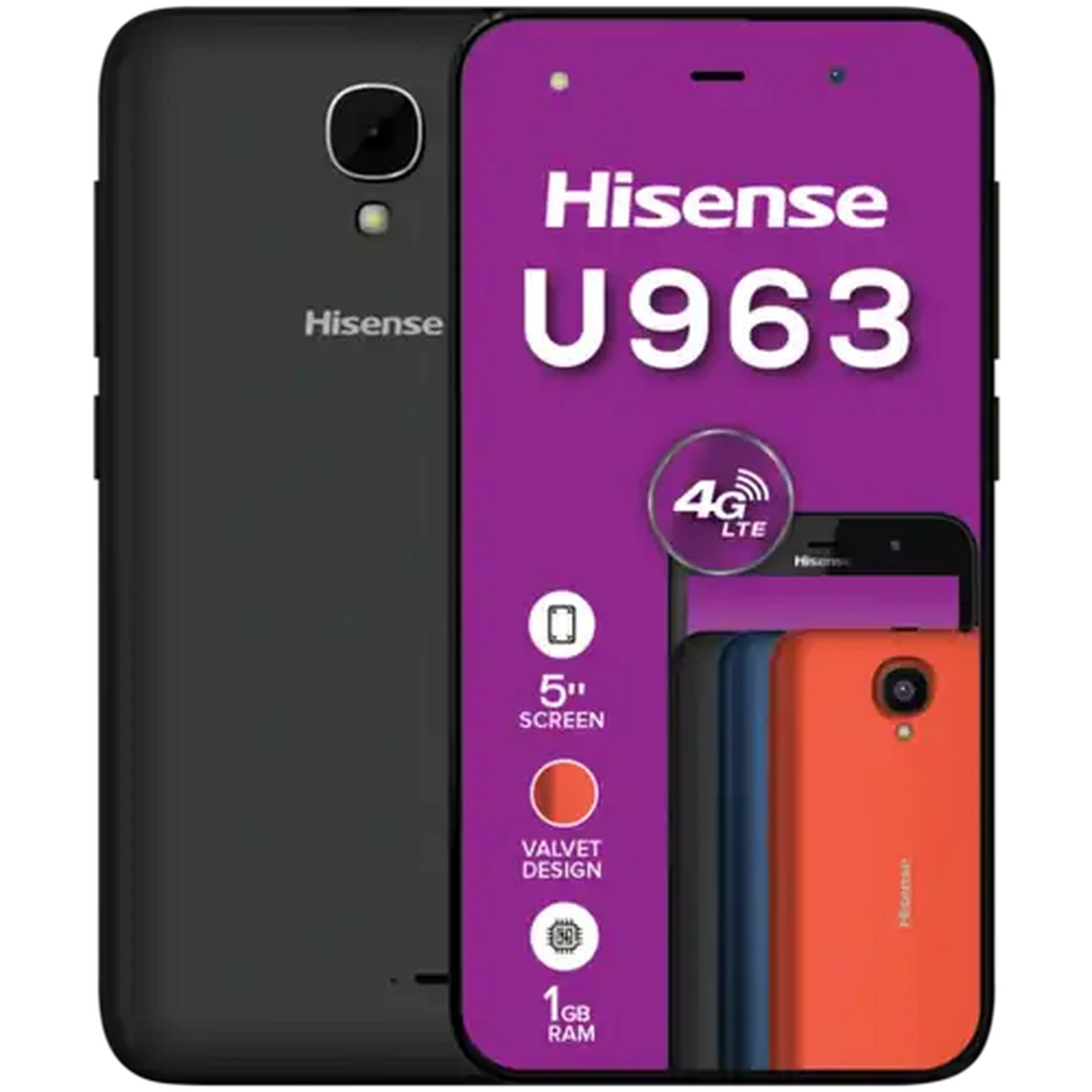 Image of Hisense U963 Black Dual Sim Smartphone 5" Cellphone 8GB
