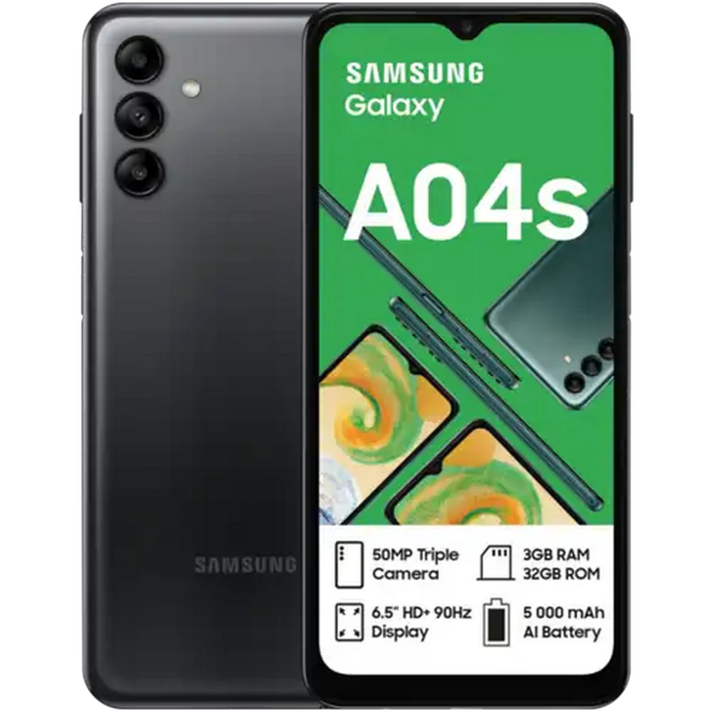 Image of Samsung Galaxy A04s Black Smartphone Cellphone