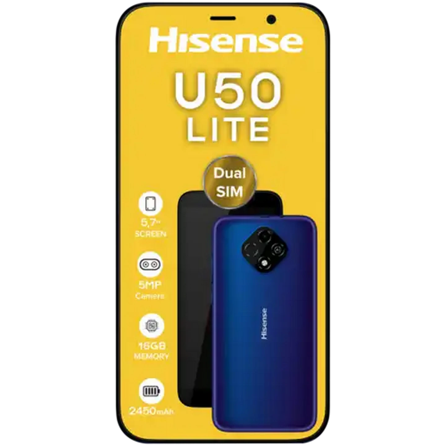 Image of Hisense U50 Lite Blue Dual Sim Smartphone Cellphone 16GB (Vodacom)