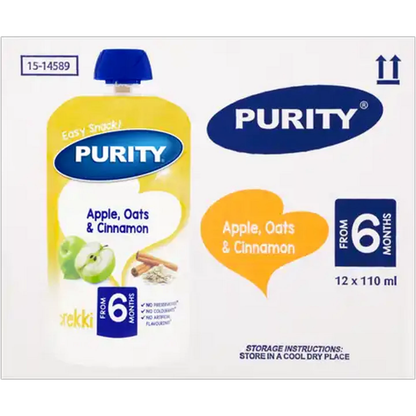 Image of PURITY From 6 Months Apple, Oats & Cinnamon Brekki 12 x 110ml