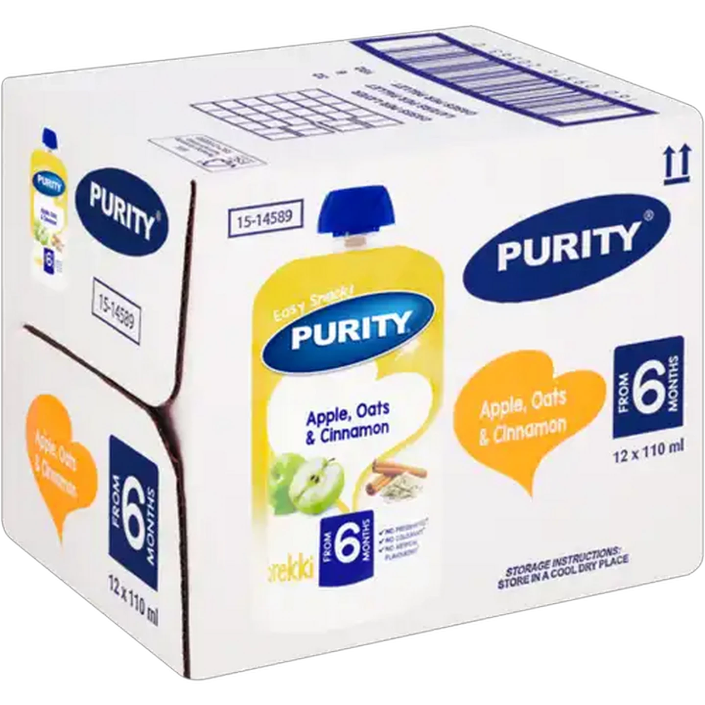 Image of PURITY From 6 Months Apple, Oats & Cinnamon Brekki 12 x 110ml
