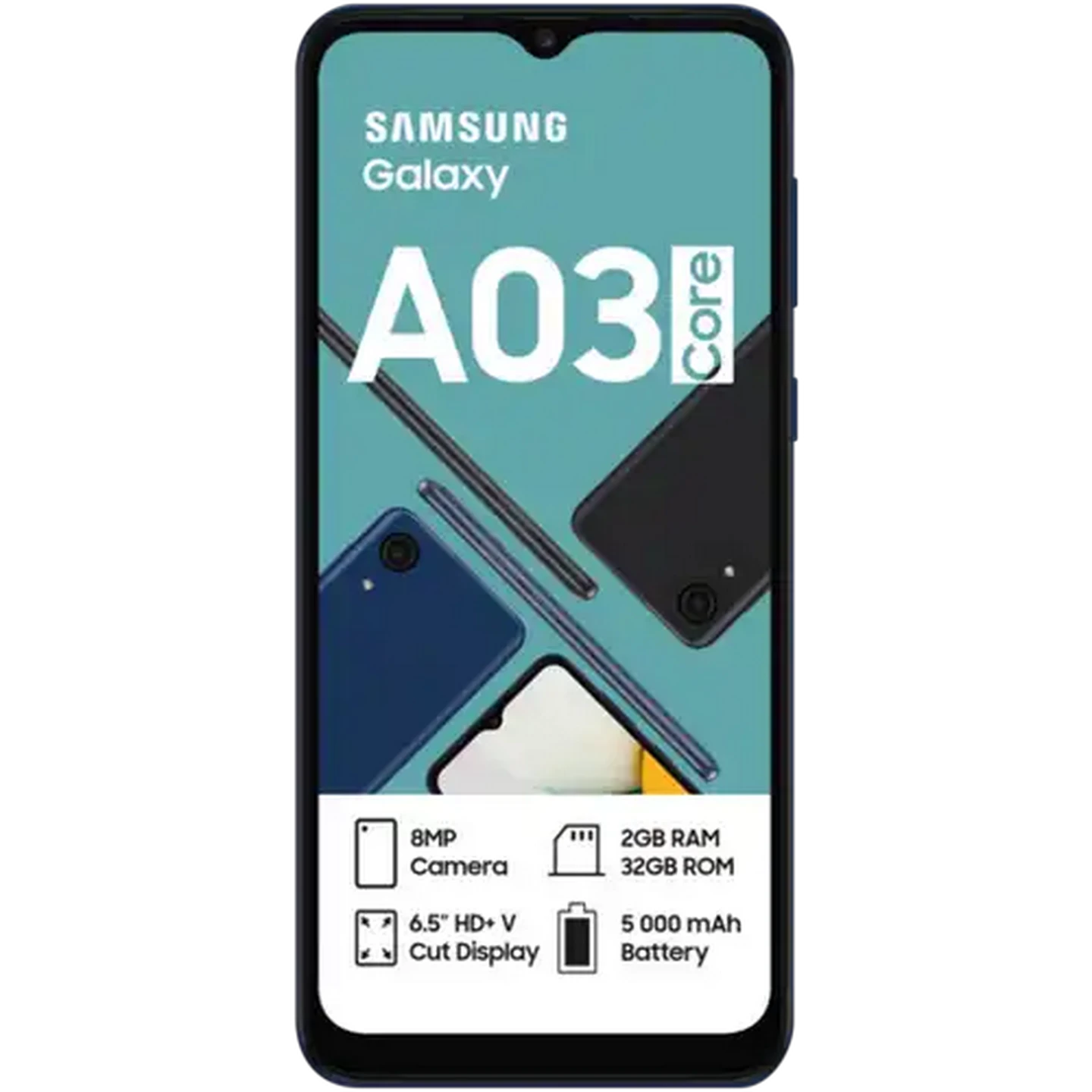 Image of Samsung Galaxy A03 Core Blue Dual SIM Smartphone 6.5" Cellphone 32GB