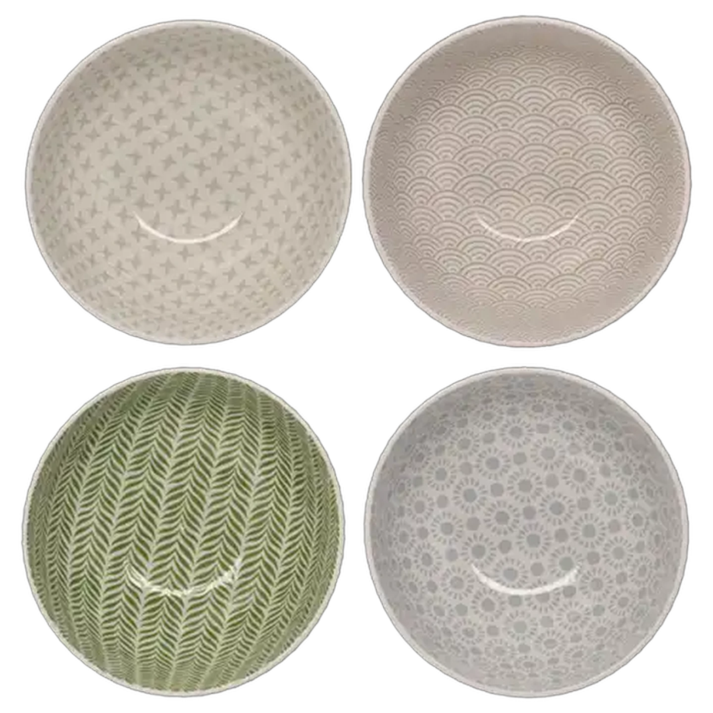 Image of Pad Print Stoneware Salad Bowl 20.3cm (Design May Vary)