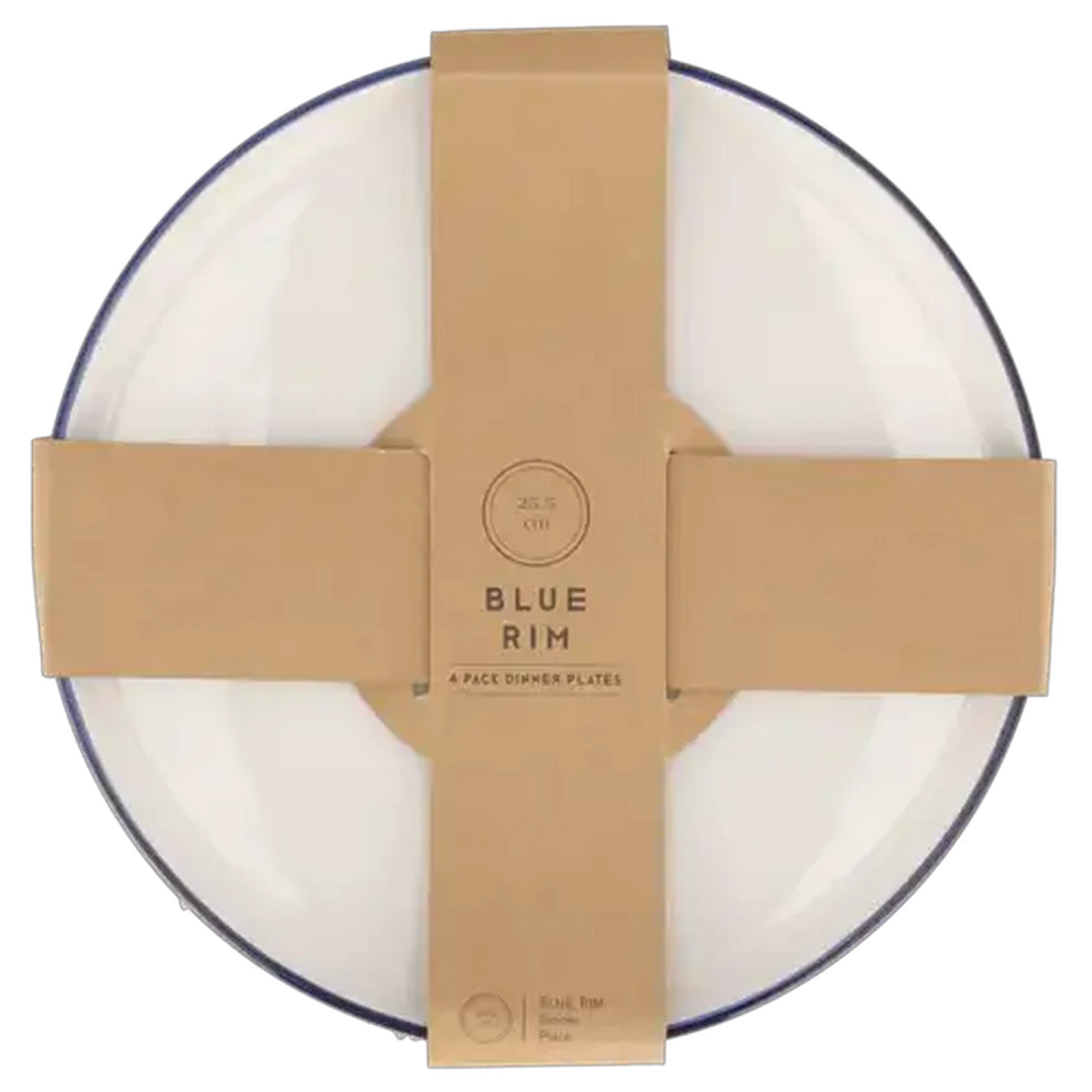 Image of Blue Rim Porcelain Dinner Plate 25.5cm 4-Pack