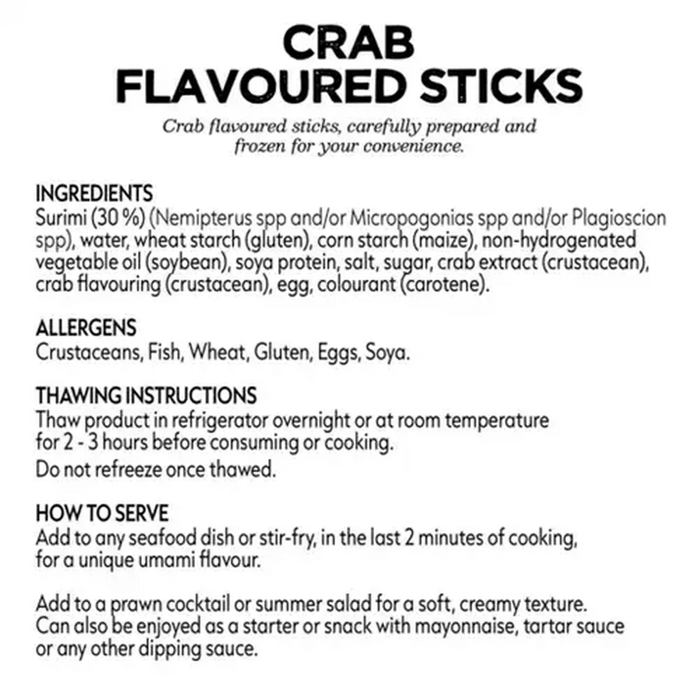 Image of Cape Point Frozen Crab Flavoured Sticks 500g