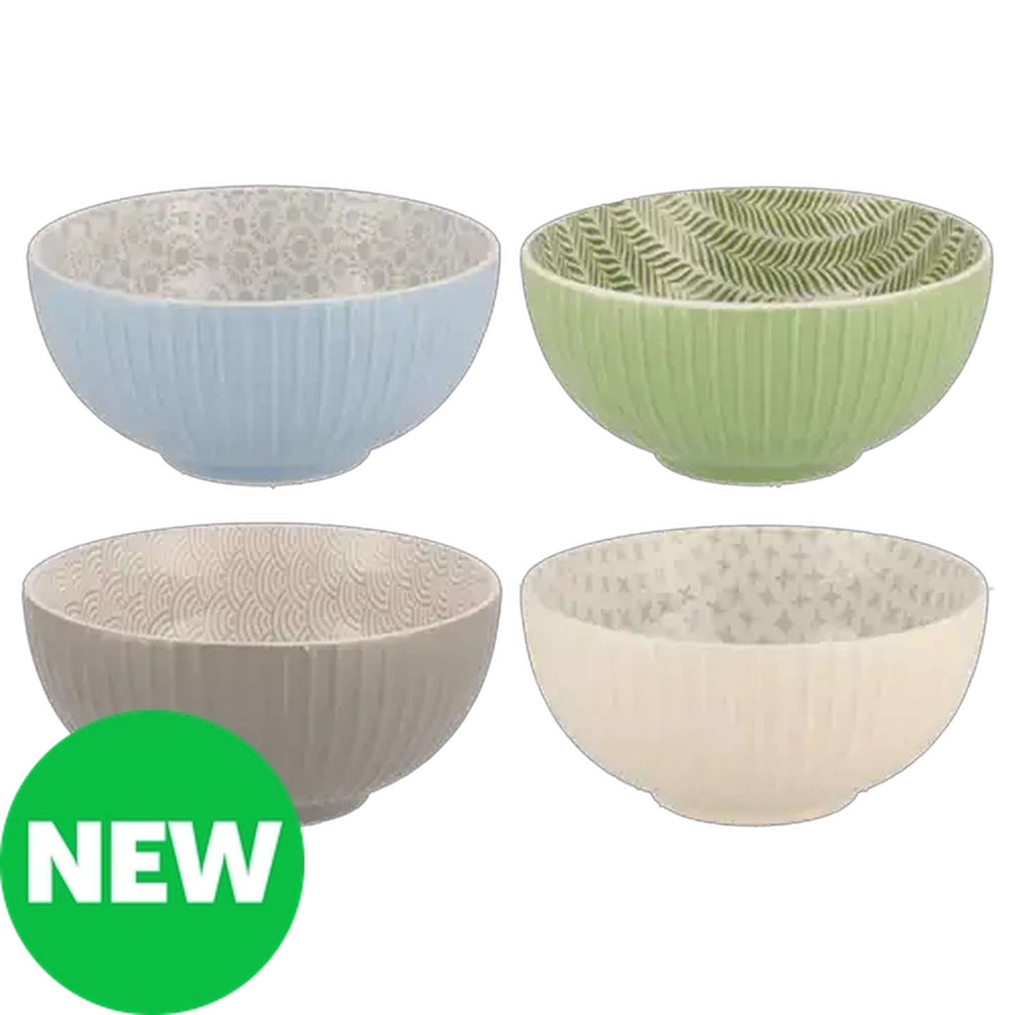 Image of Pad Print Stoneware Salad Bowl 20.3cm (Design May Vary)