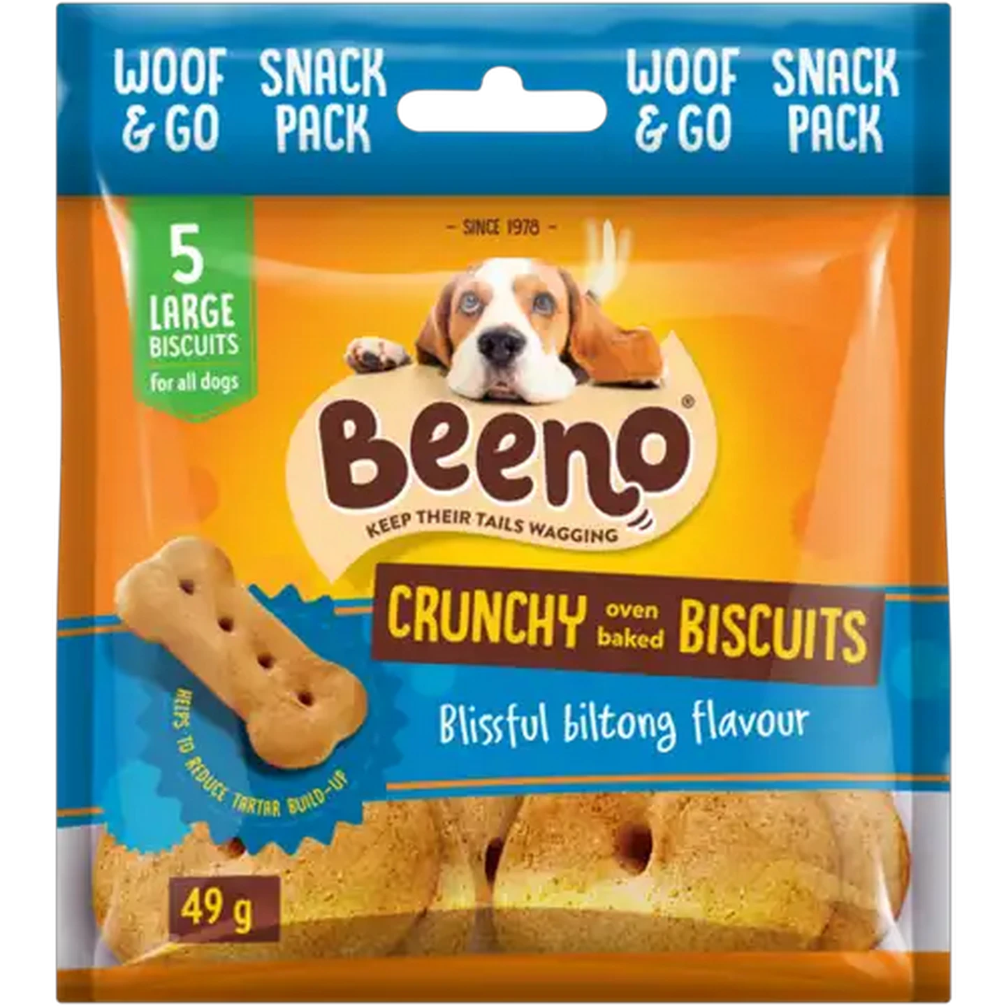 Image of BEENO Blissful Biltong Flavour Crunchy Oven Baked Biscuits 49g