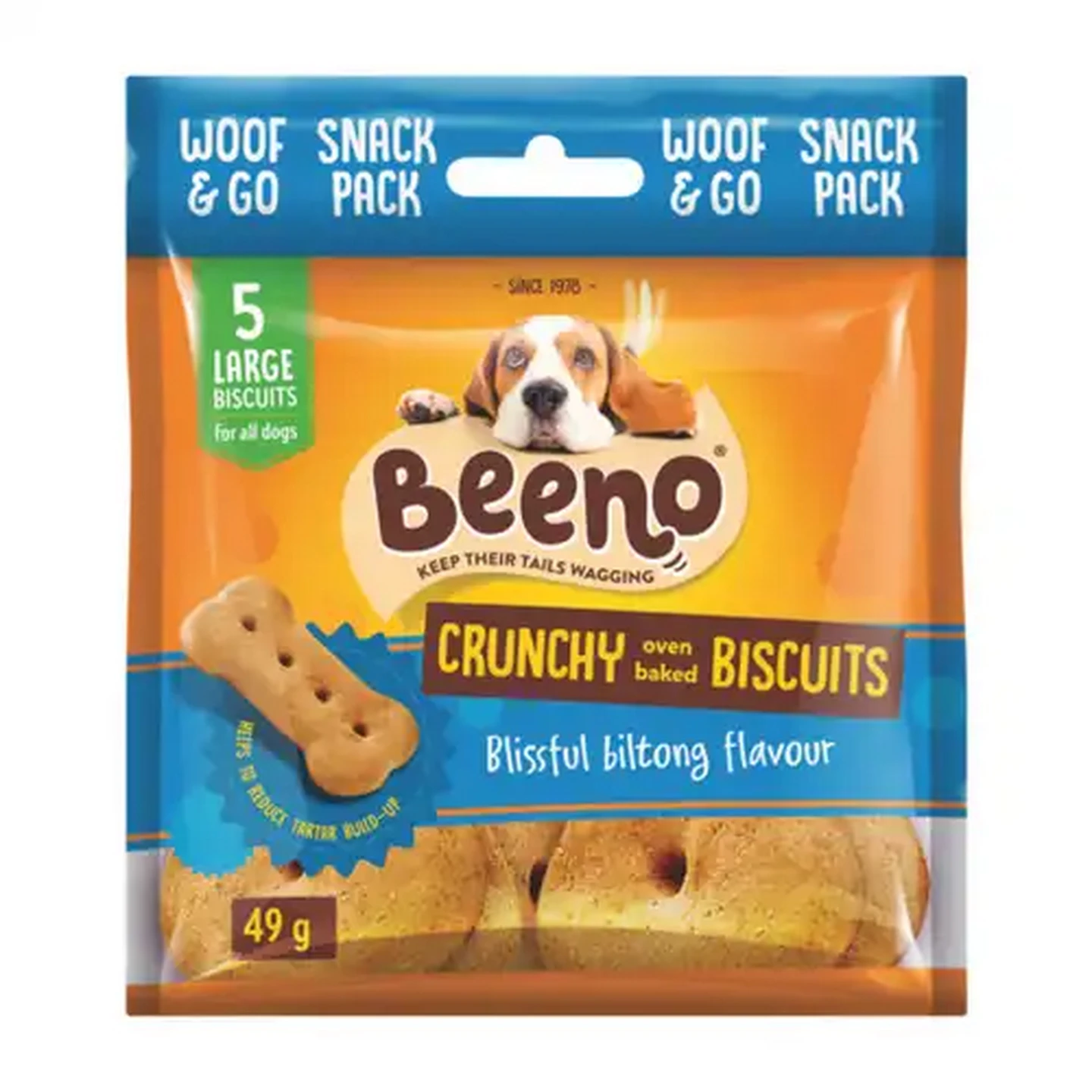Image of BEENO Blissful Biltong Flavour Crunchy Oven Baked Biscuits 49g