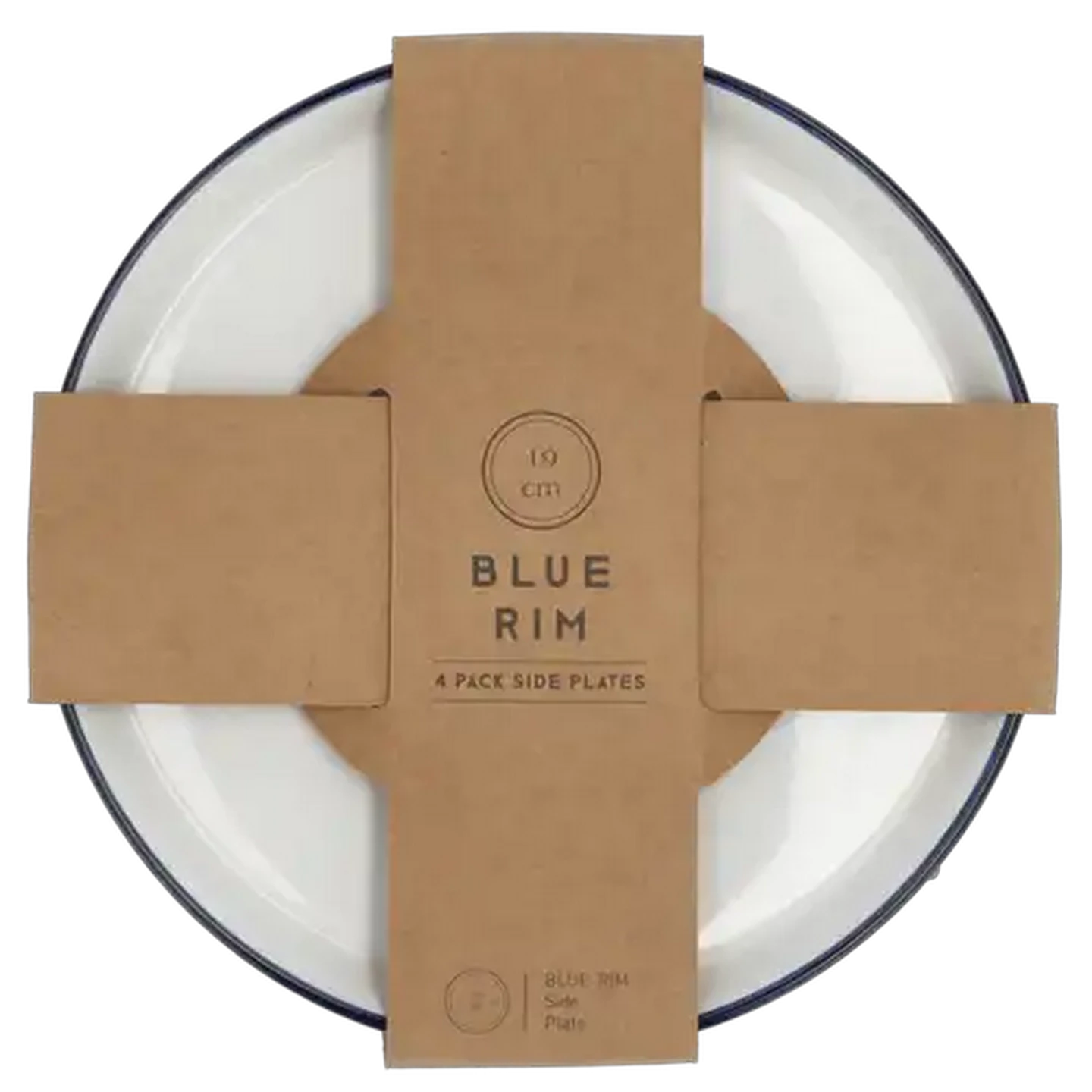Image of Blue Rim Porcelain Side Plate 19cm 4-Pack