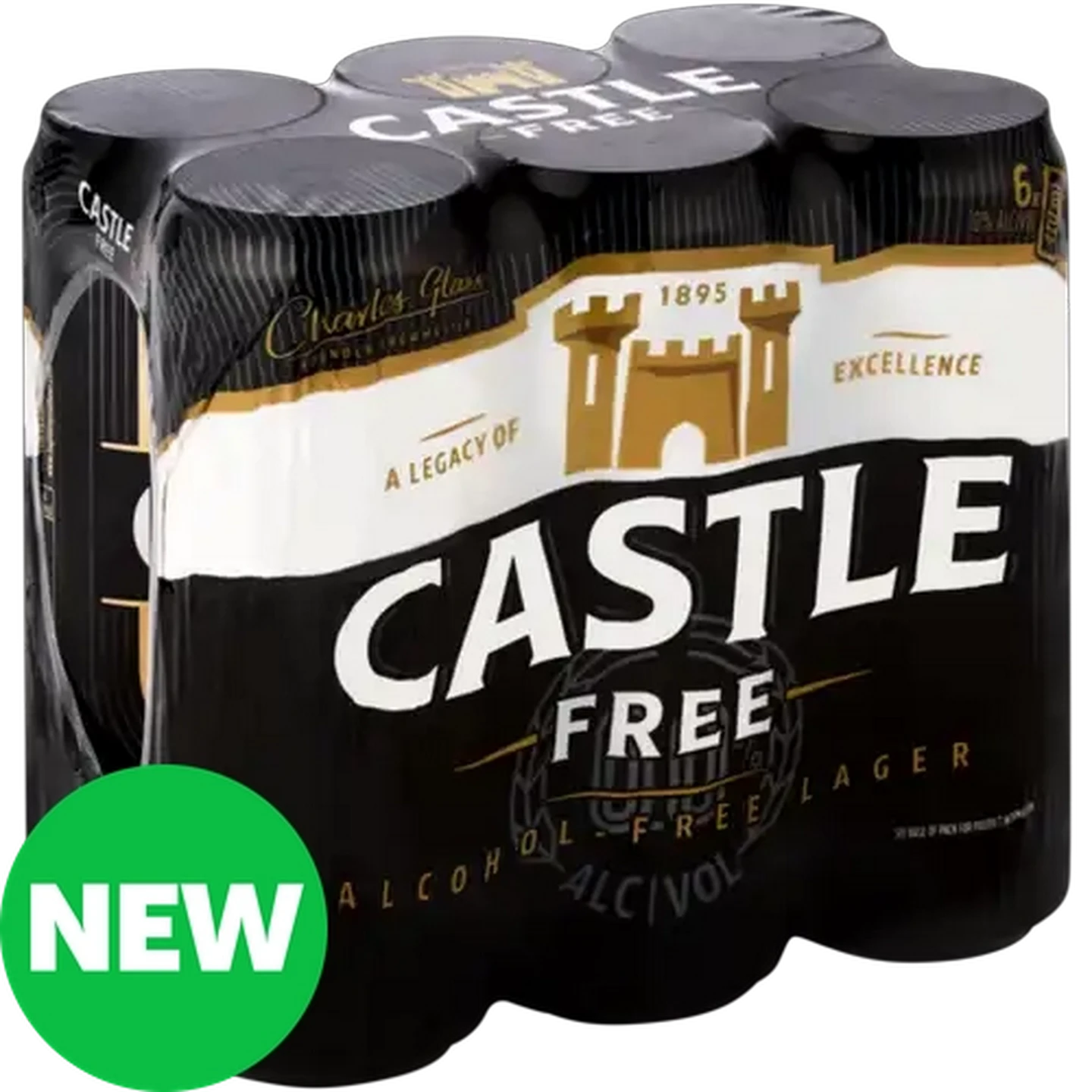Image of Castle Free Alcohol-Free Lager Beer Cans 6 x 410ml