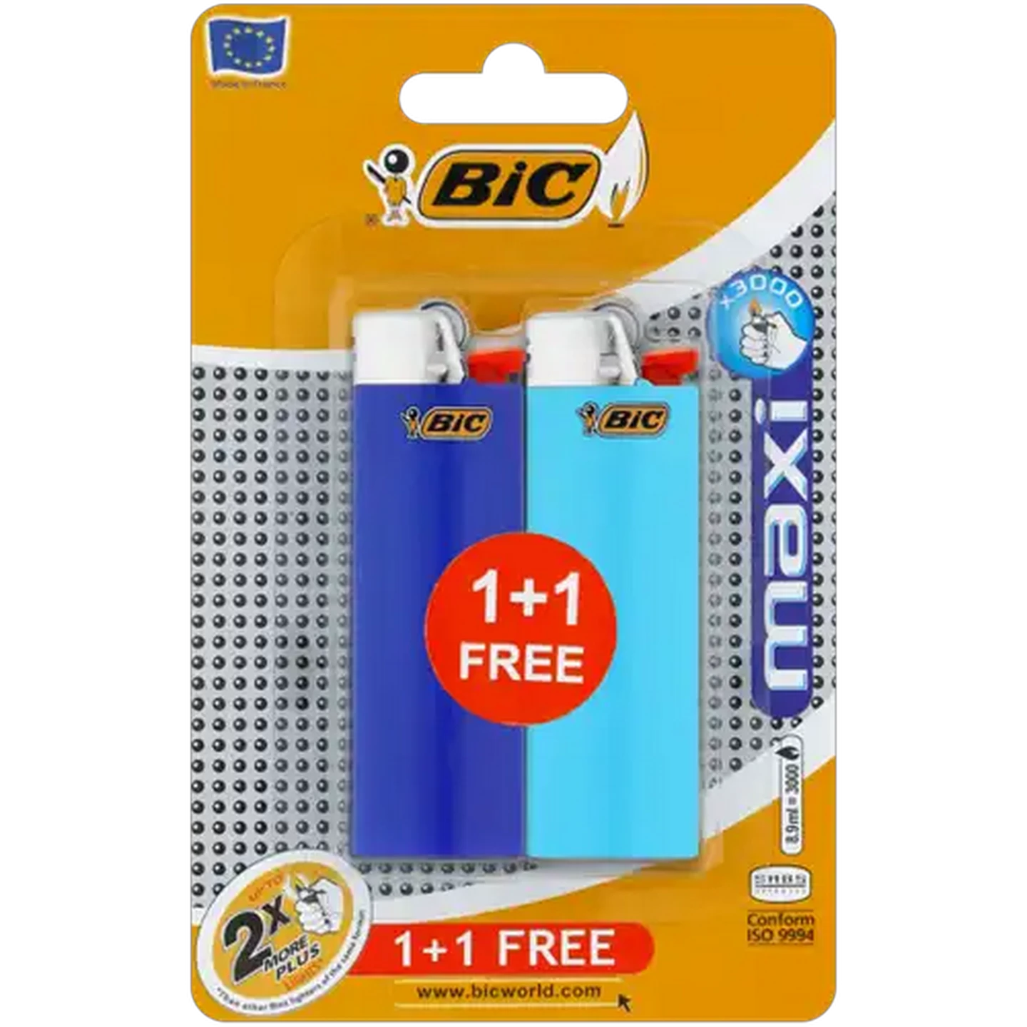 Image of BIC J6 Maxi Pocket Lighter 2-Pack (Colour May Vary)