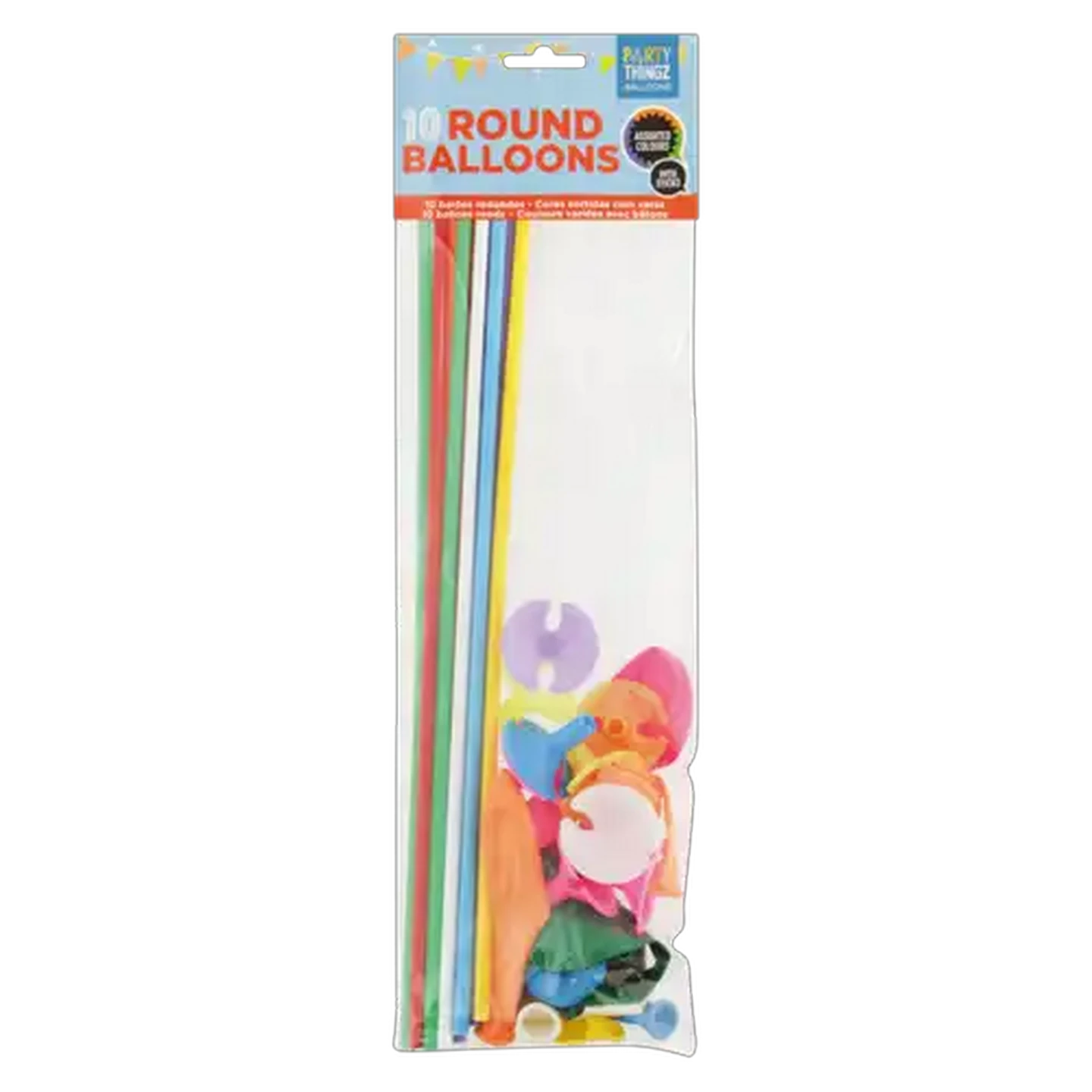 Image of Party Thingz Round Balloons & Sticks 10-Pack