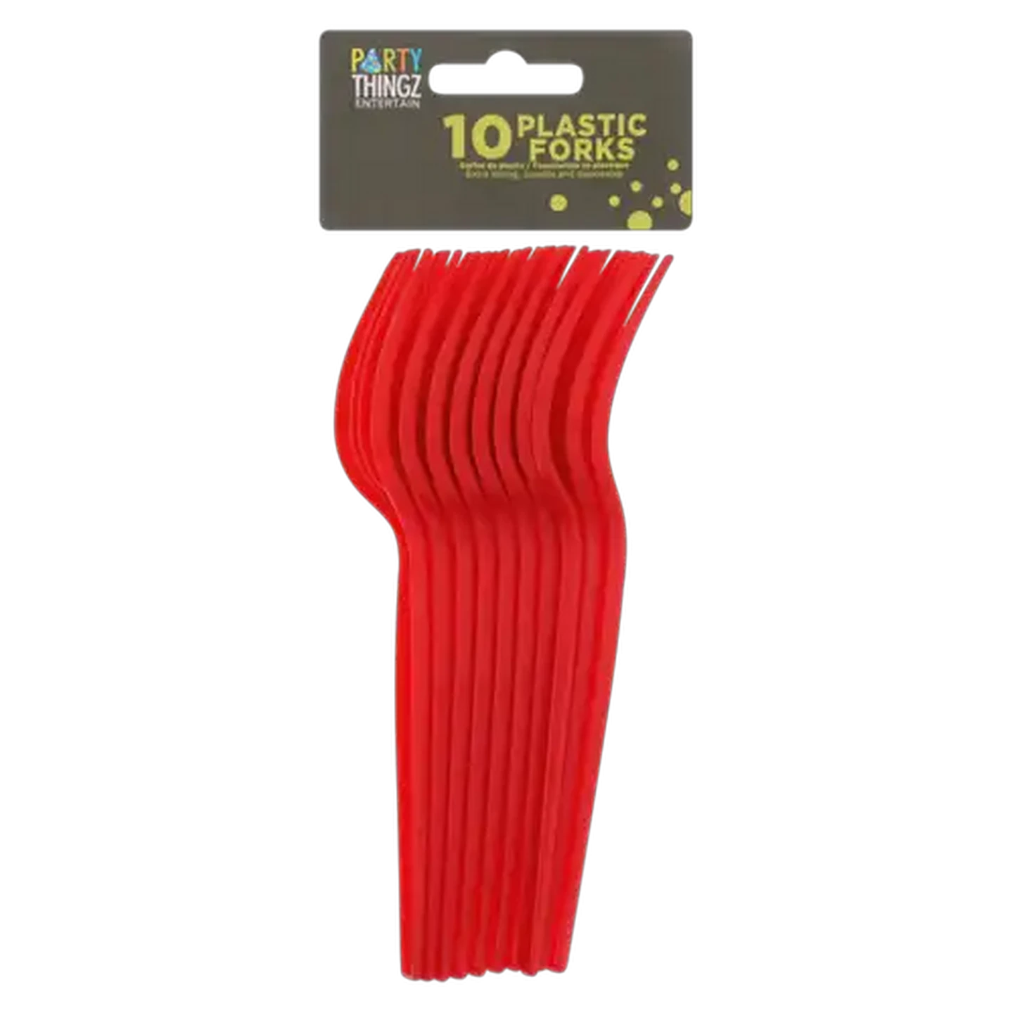 Image of Party Thingz Red Cutlery Plastic Forks 10-Pack