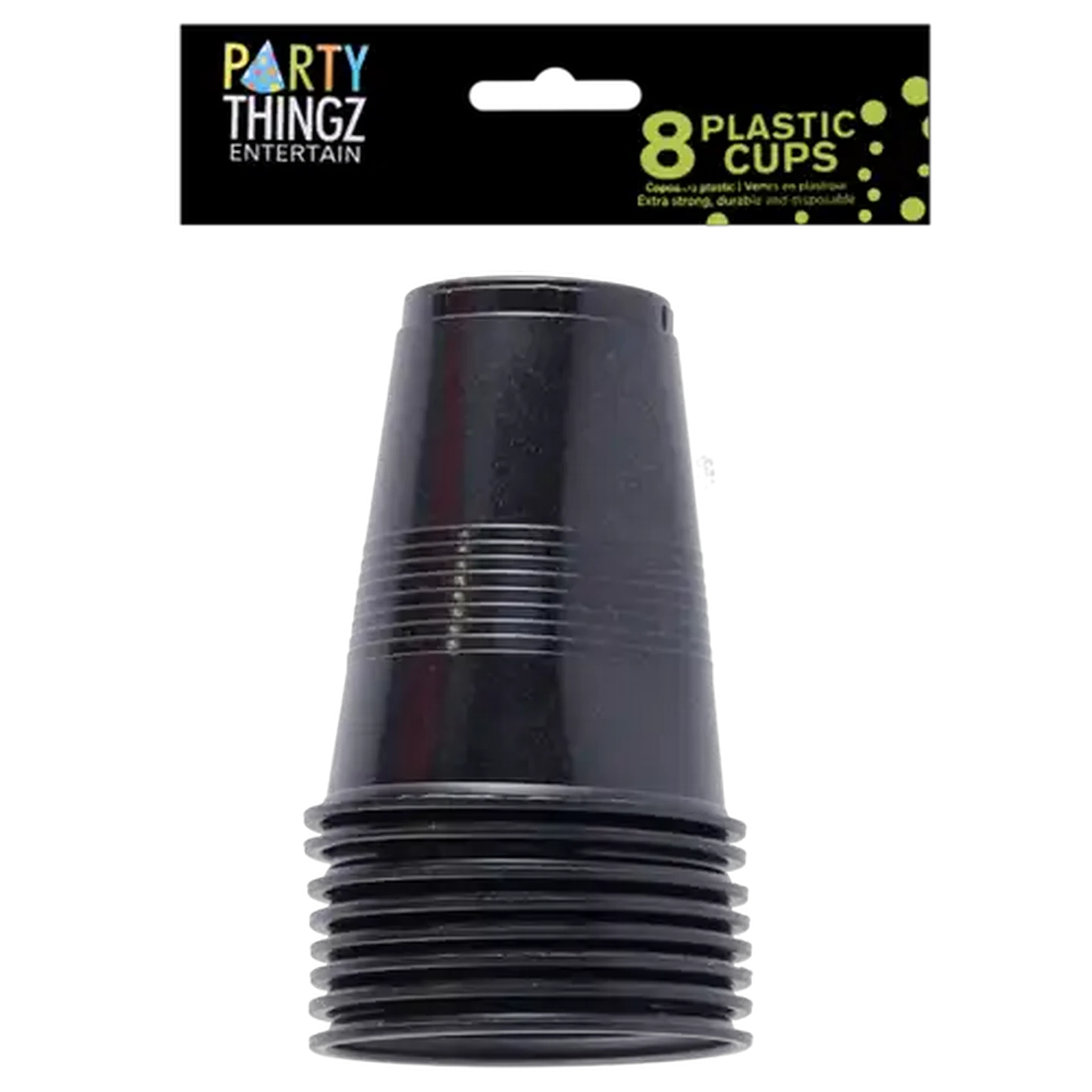 Image of Party Thingz Black Plastic Party Cups 8-Pack