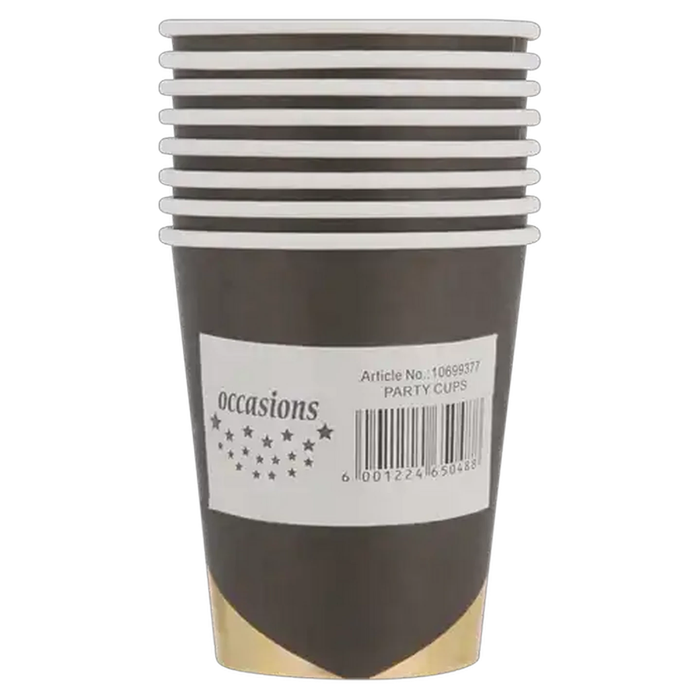 Image of Occasions Black & Gold Paper Cups 8-Pack