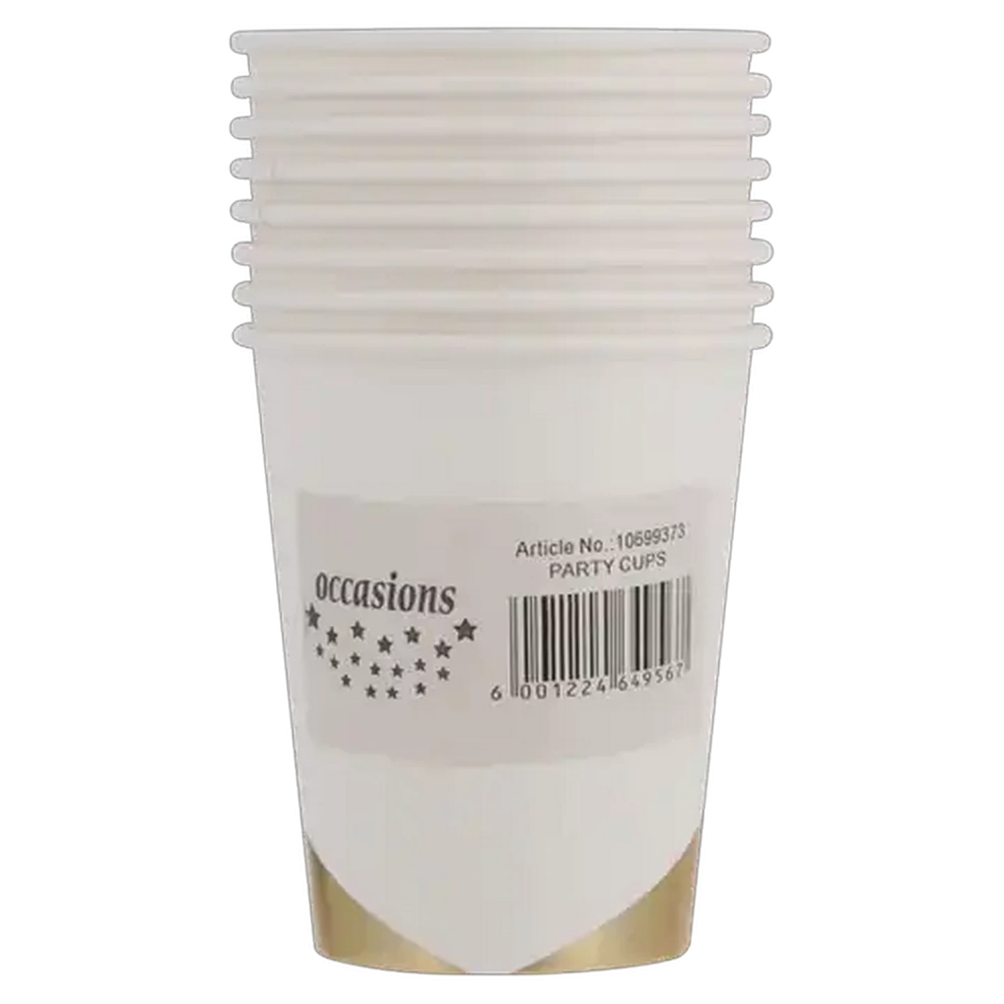 Image of Occasions White & Gold Paper Cups 8-Pack