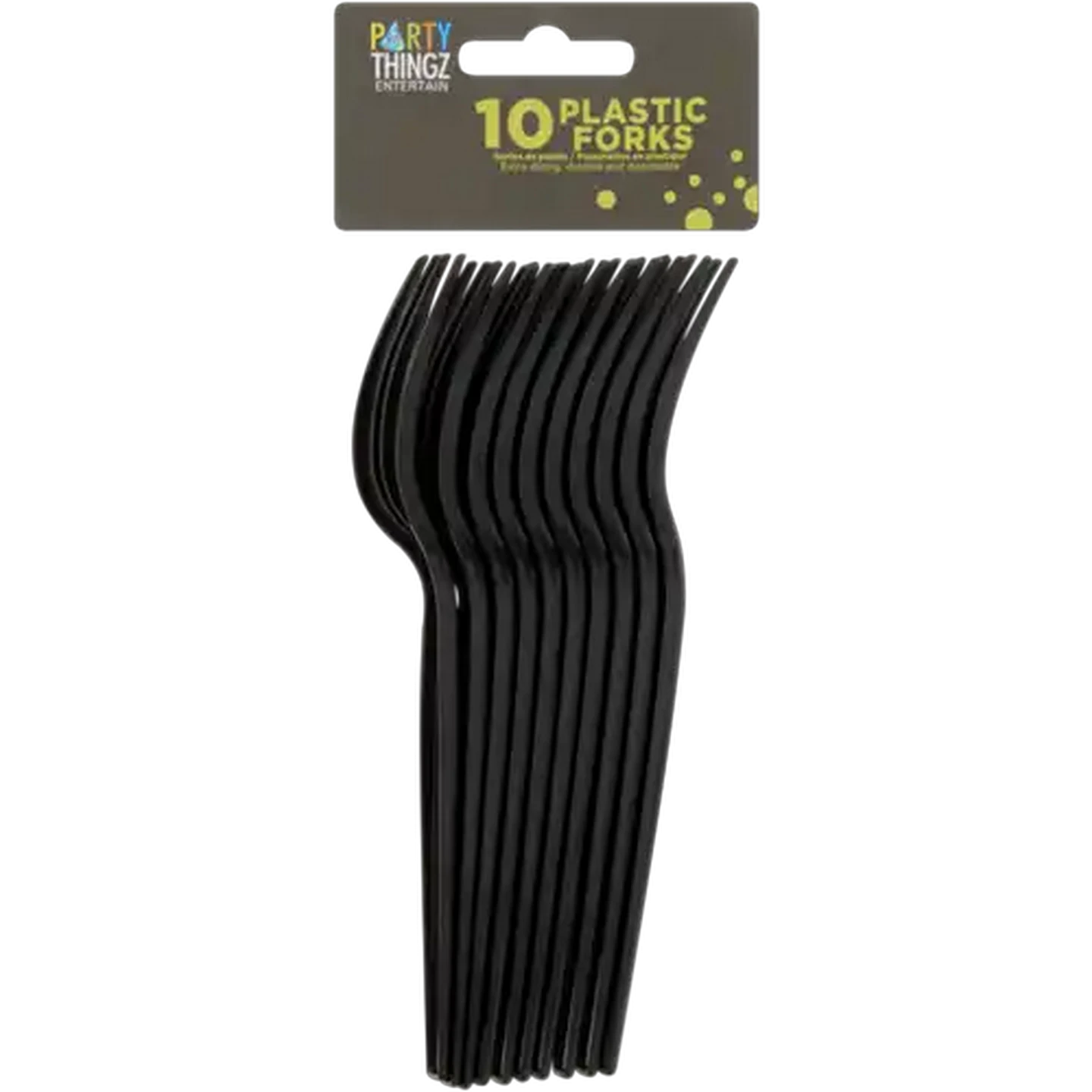 Image of Party Thingz Black Plastic Forks 10-Pack