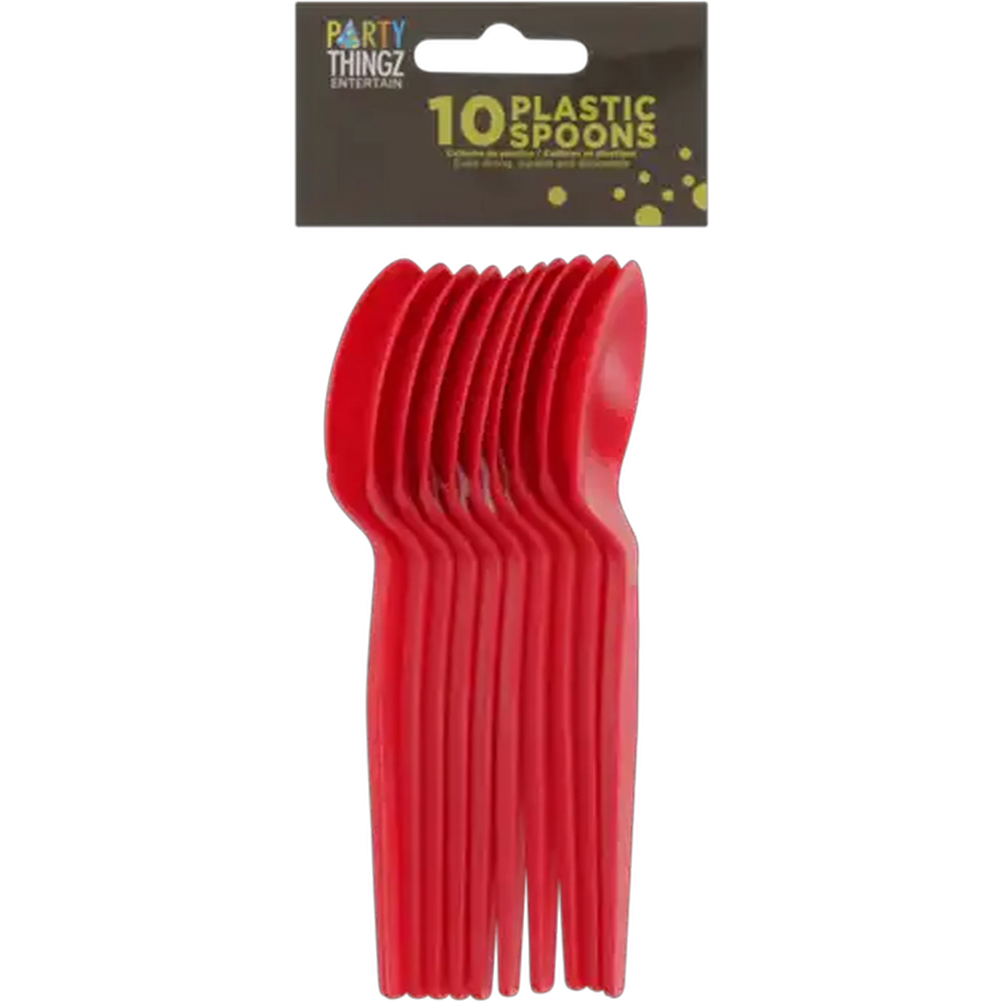 Image of Party Thingz Red Plastic Spoons 10-Pack
