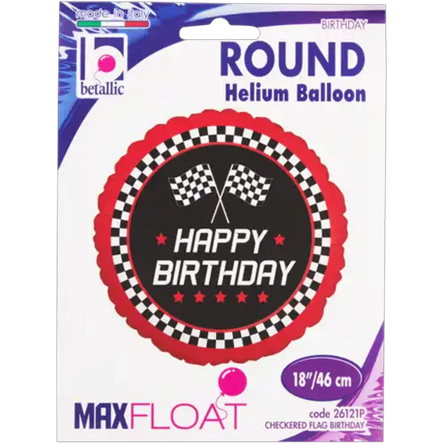 Image of Grabo Balloons Racing Happy Birthday Foil Balloon 45.7cm