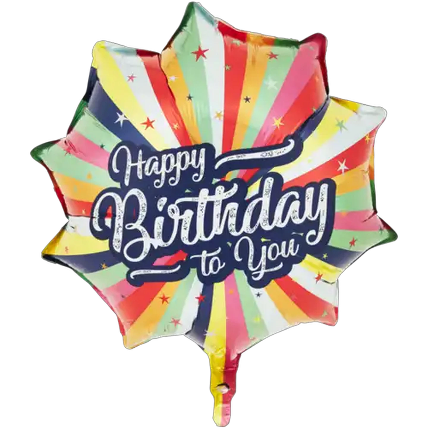 Image of Grabo Balloons Retro Stripe Happy Birthday Foil Balloon 45.7cm