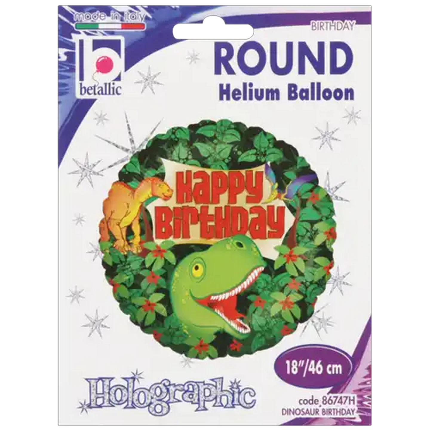 Image of Oaktree UK Dino Happy Birthday Foil Balloon 45.7cm