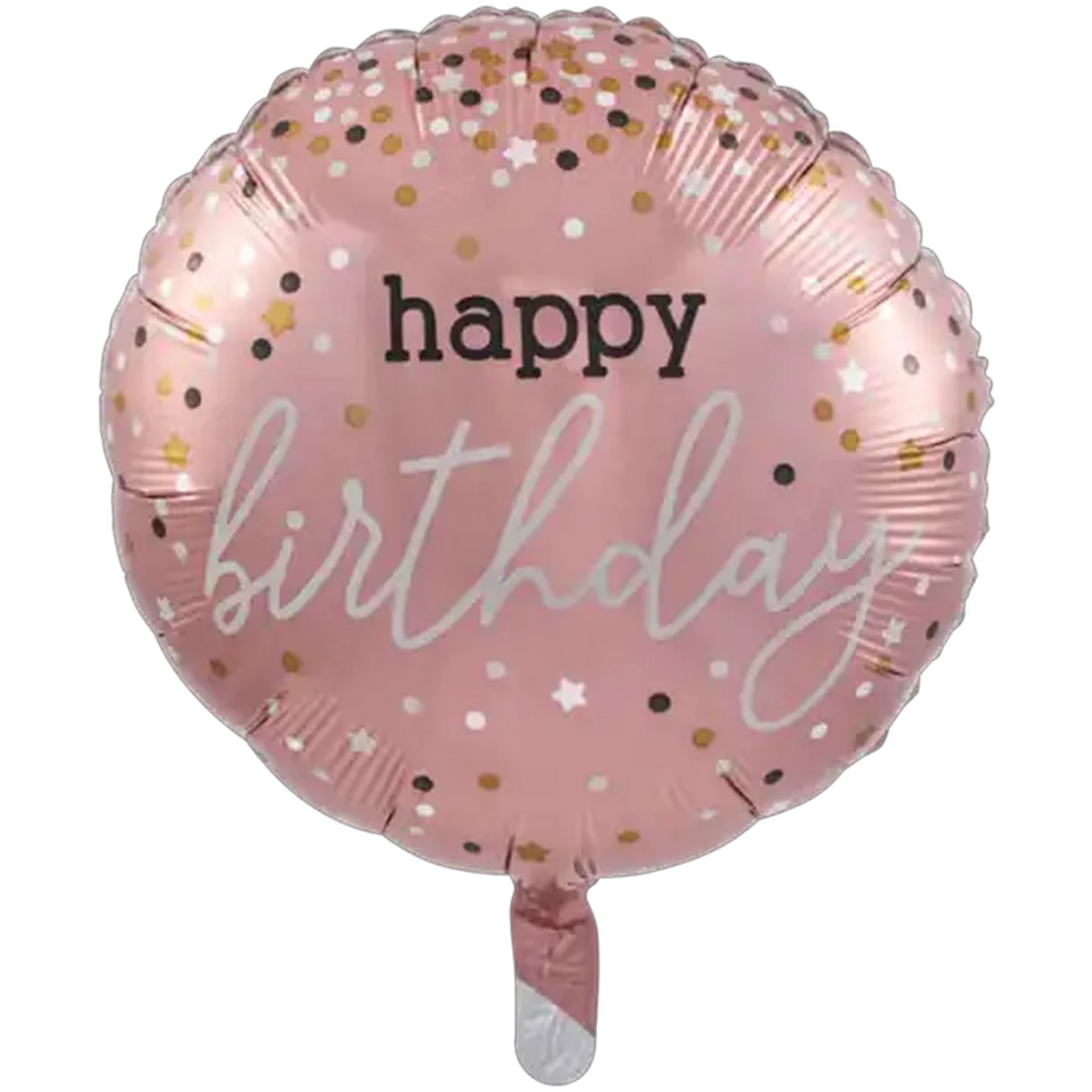 Image of Grabo Balloons Rose Gold Confetti Happy Birthday Foil Balloon 45.7cm