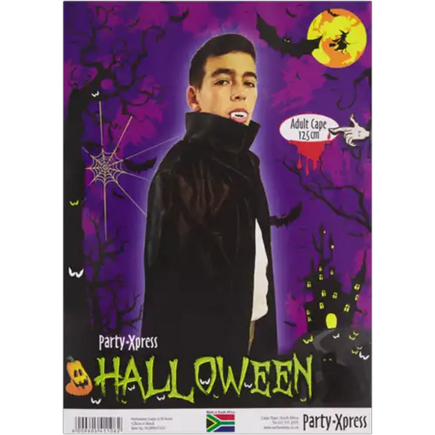 Image of Party Xpress Halloween Black Cape 120cm