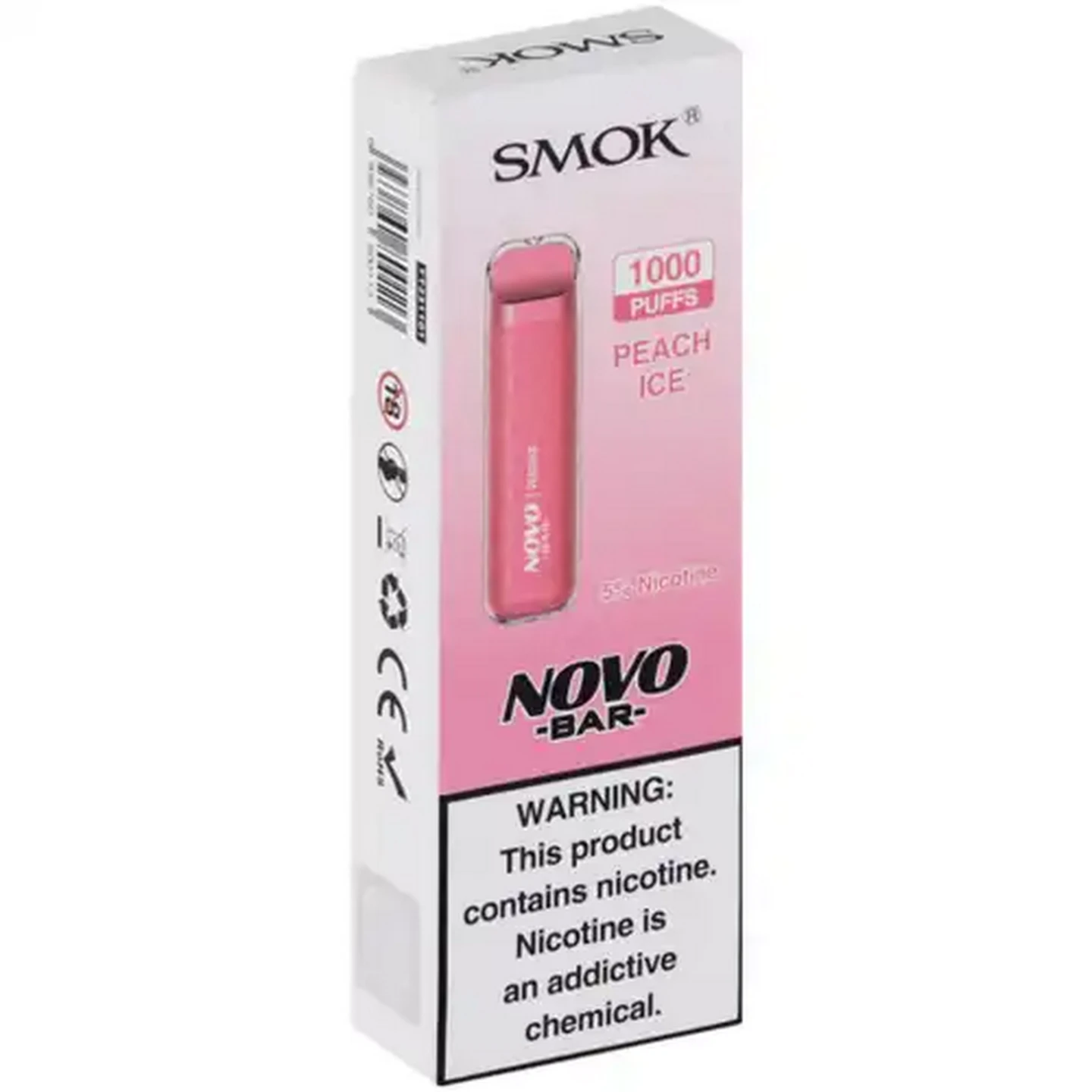 Image of SMOK Novo Bar Pink Peach Ice 5% Disposable Vape 3ml (Non-Refundable. Non-Returnable.)
