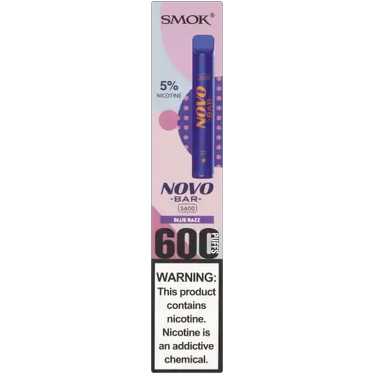 Image of SMOK Novo Bar Blue Razz S600 Disposable Vape (Non-Refundable. Non-Returnable.)