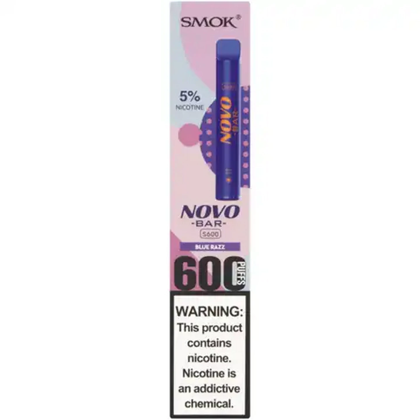 Image of SMOK Novo Bar Blue Razz S600 Disposable Vape (Non-Refundable. Non-Returnable.)