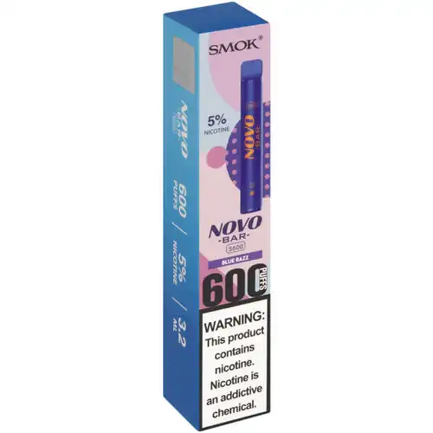 Image of SMOK Novo Bar Blue Razz S600 Disposable Vape (Non-Refundable. Non-Returnable.)