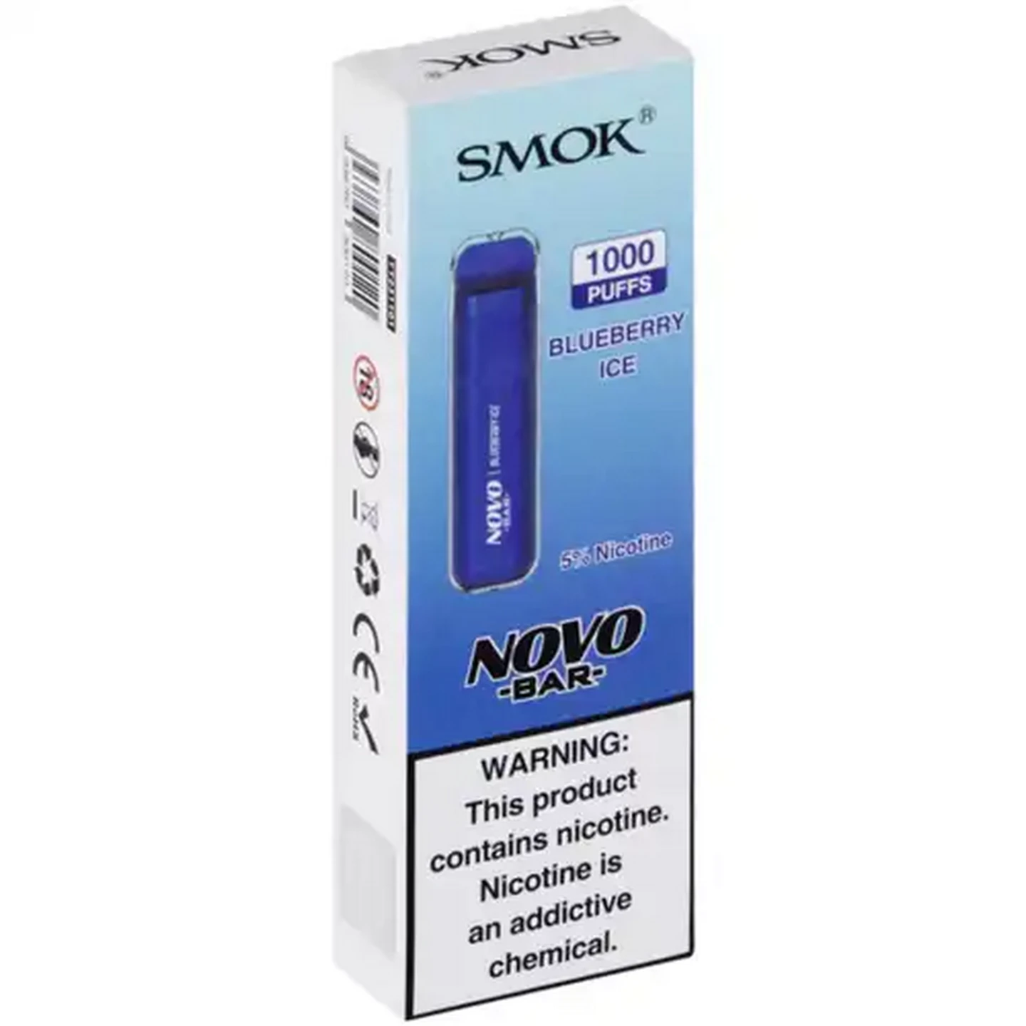Image of SMOK Novo Bar Blue Blueberry Ice 5% Disposable Vape 3ml (Non-Refundable. Non-Returnable.)