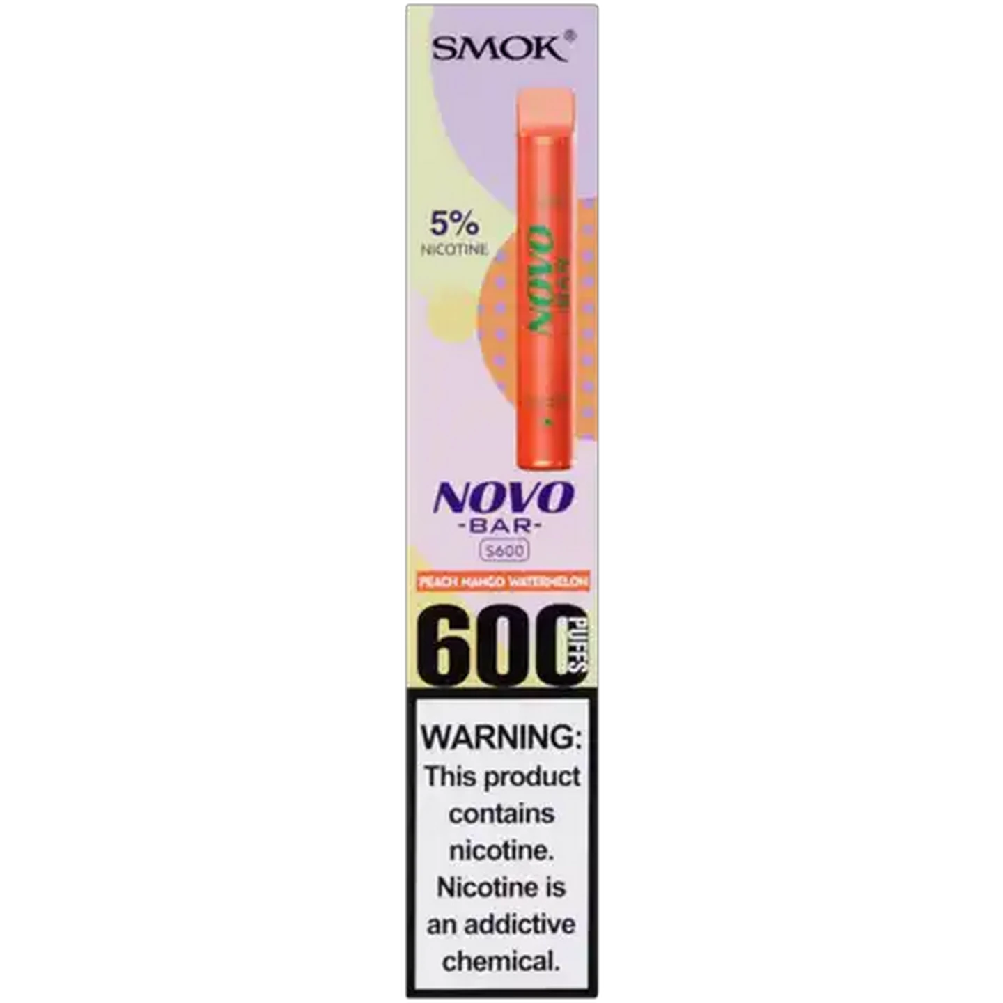 Image of SMOK Novo Bar 5% S600 Disposable Vape 3.2ml (Non-Refundable. Non-Returnable.)