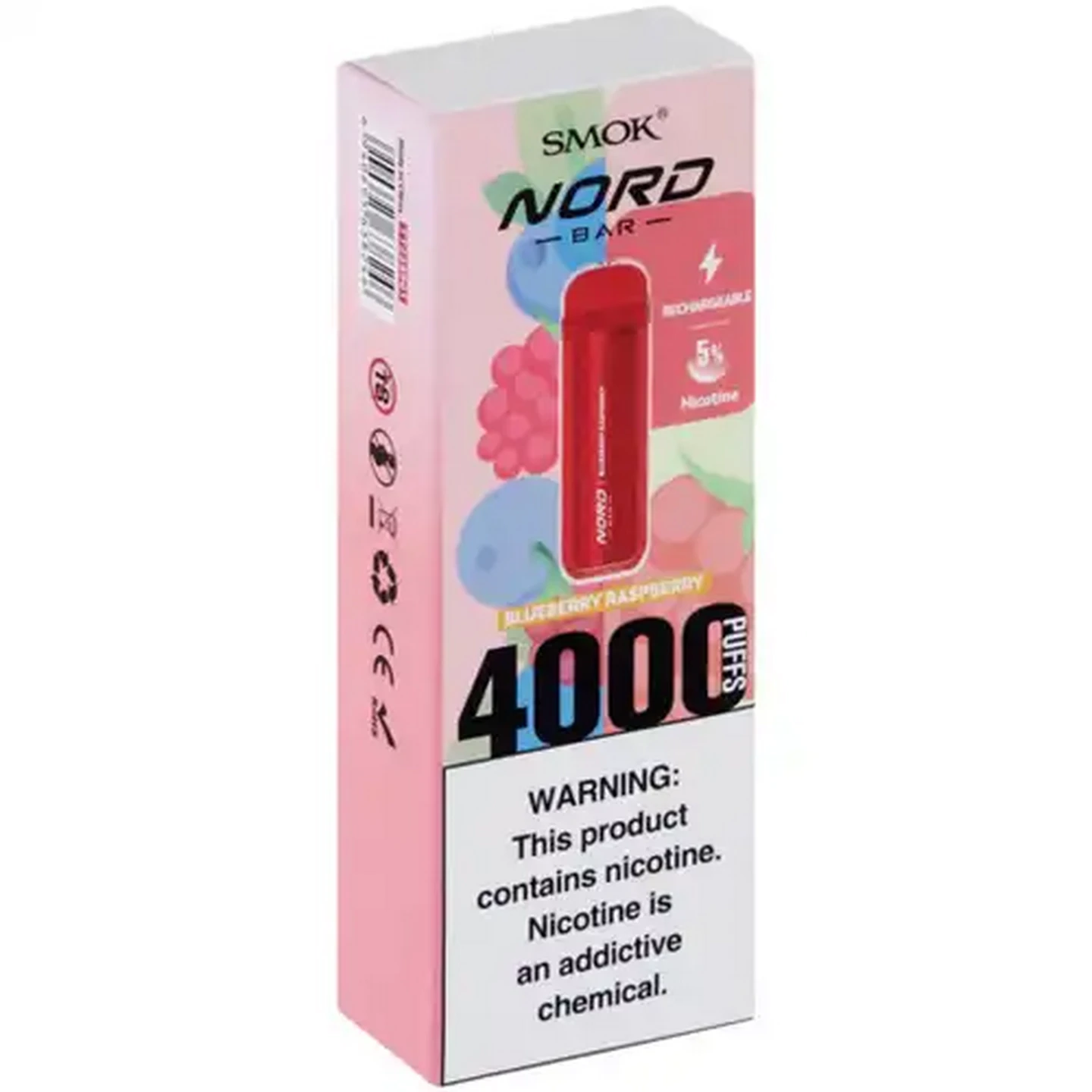 Image of SMOK NORD BAR Red Blueberry Raspberry 5% Rechargeable Disposable Vape 8.5ml (Non-Refundable. Non-Returnable.)