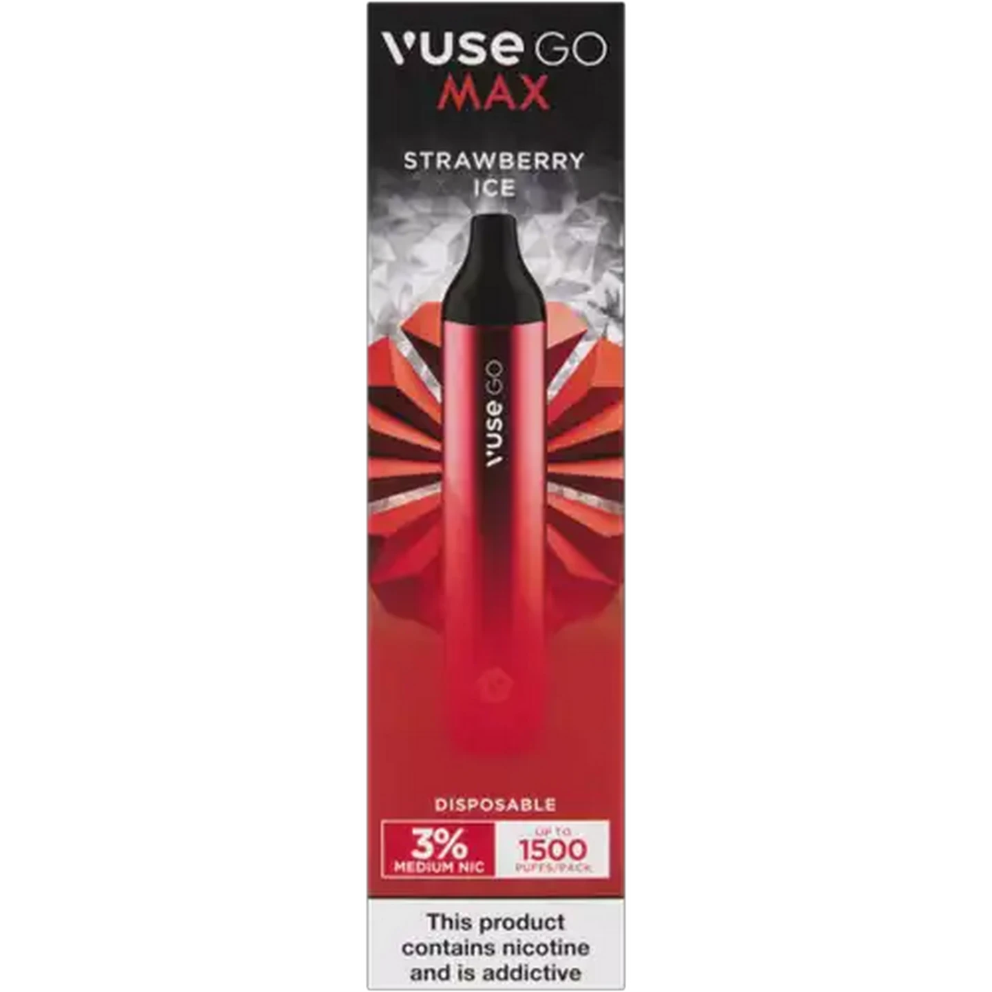Image of Vuse Go Max Strawberry Ice 3% Disposable Vape (Non-Refundable. Non-Returnable.)
