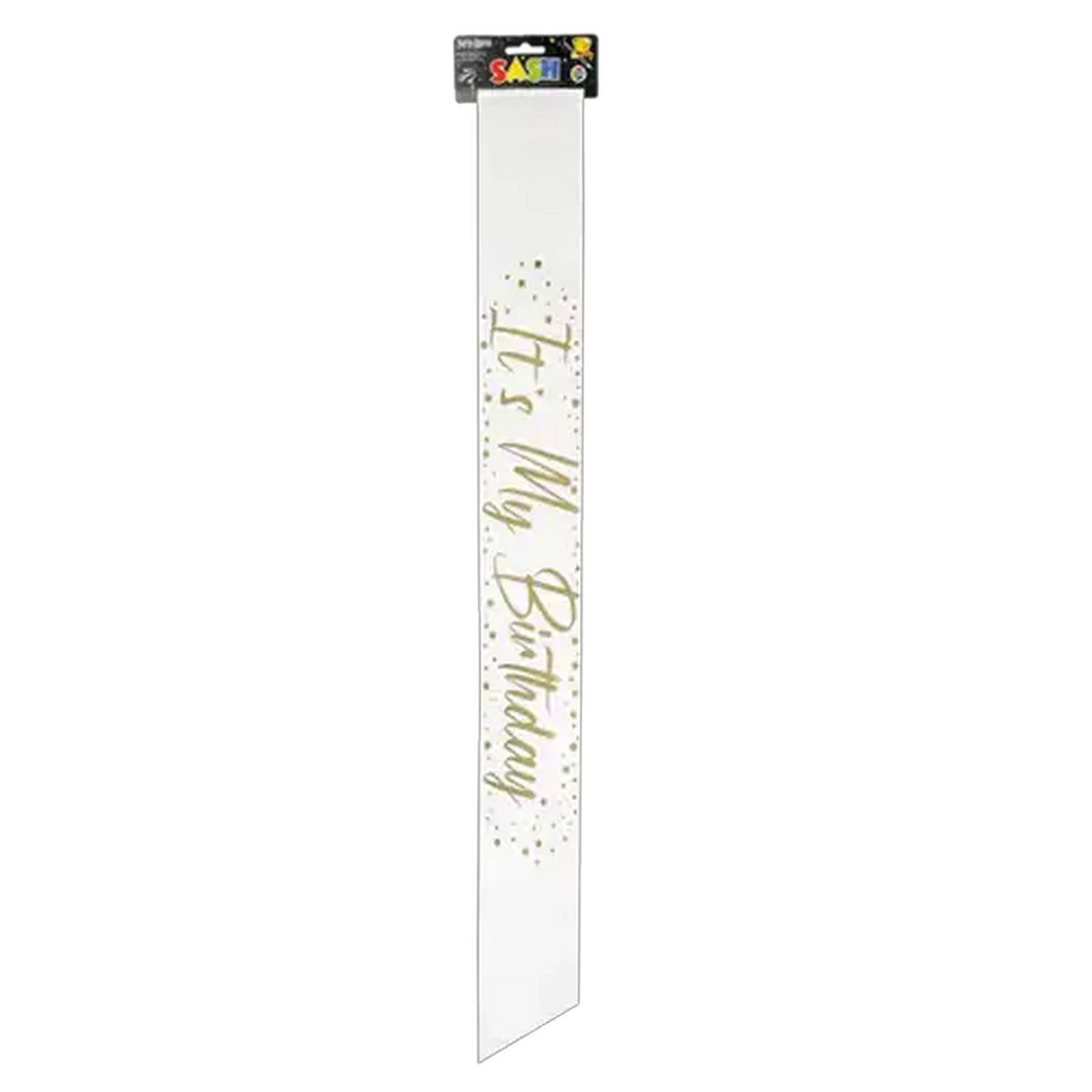 Image of Party Xpress Its My Birthday White & Gold Sash
