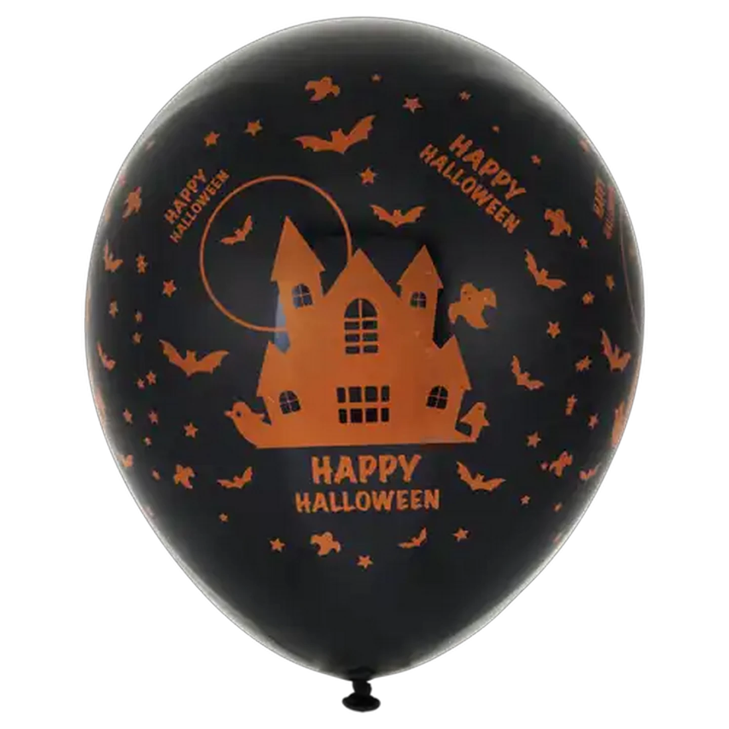 Image of Party Xpress Latex Printed Black Haunted House Balloon 10-Pack