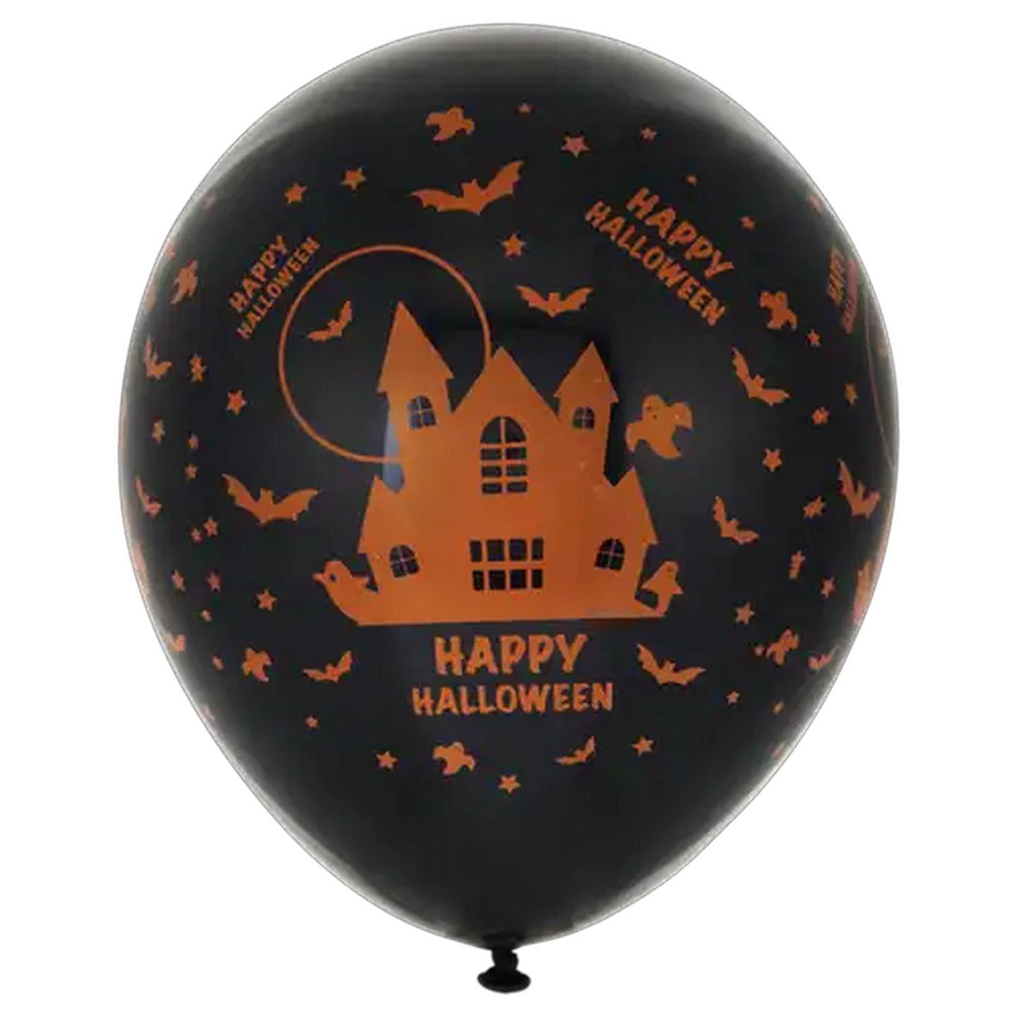 Image of Party Xpress Latex Printed Black Haunted House Balloon 10-Pack