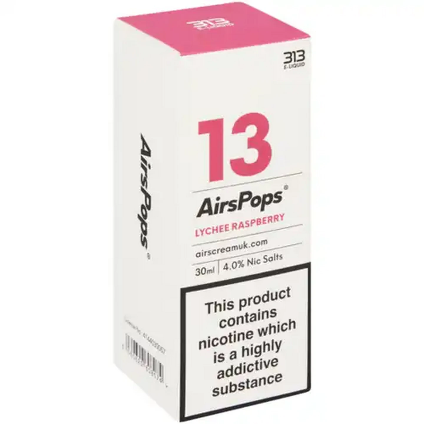Image of AirsPops No.13 Lychee Raspberry 4.0% 313 E-Liquid 30ml (Non-Refundable. Non-Returnable.)