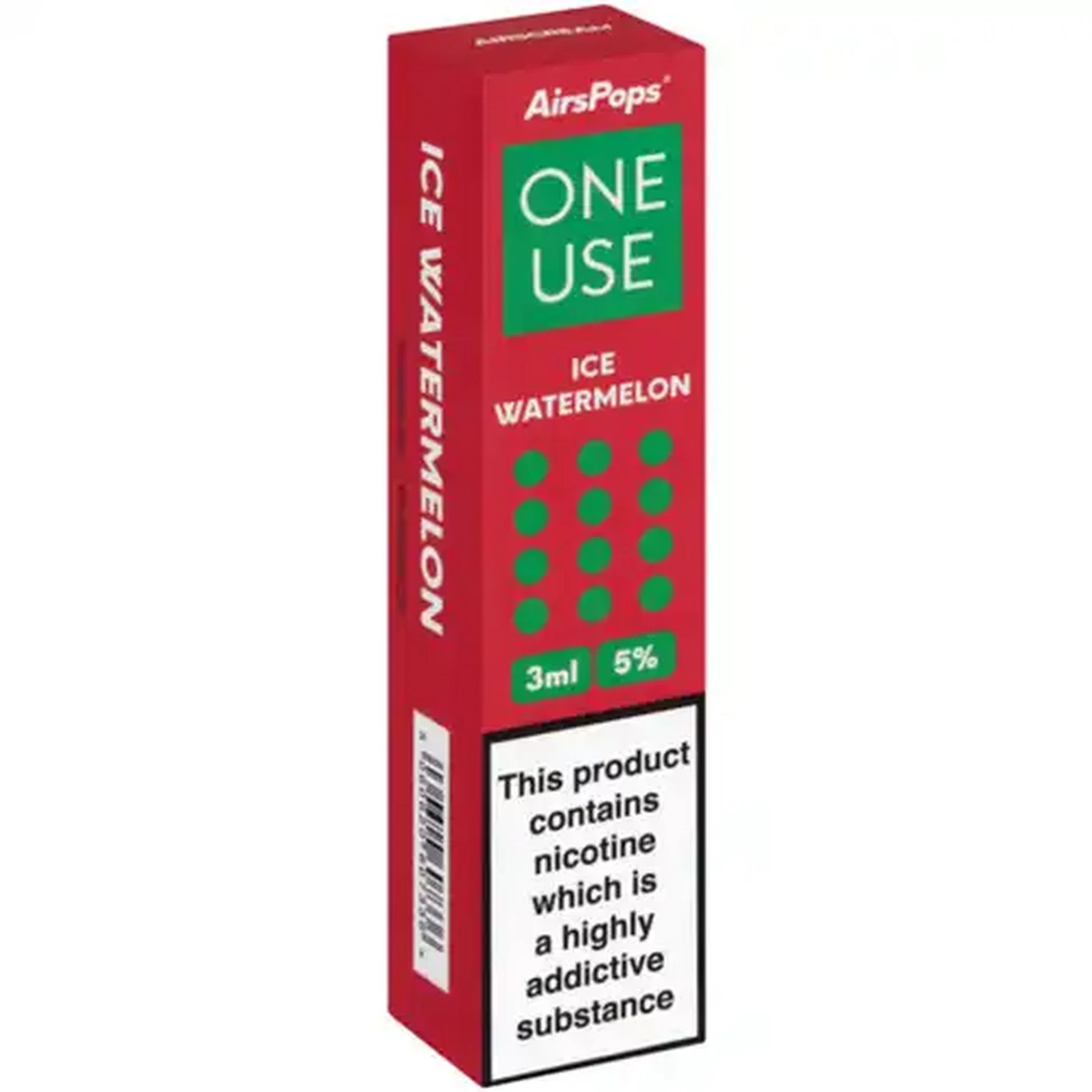 Image of AirsPops ONE USE Ice Watermelon 5% Disposable Vape (Non-Refundable. Non-Returnable.)