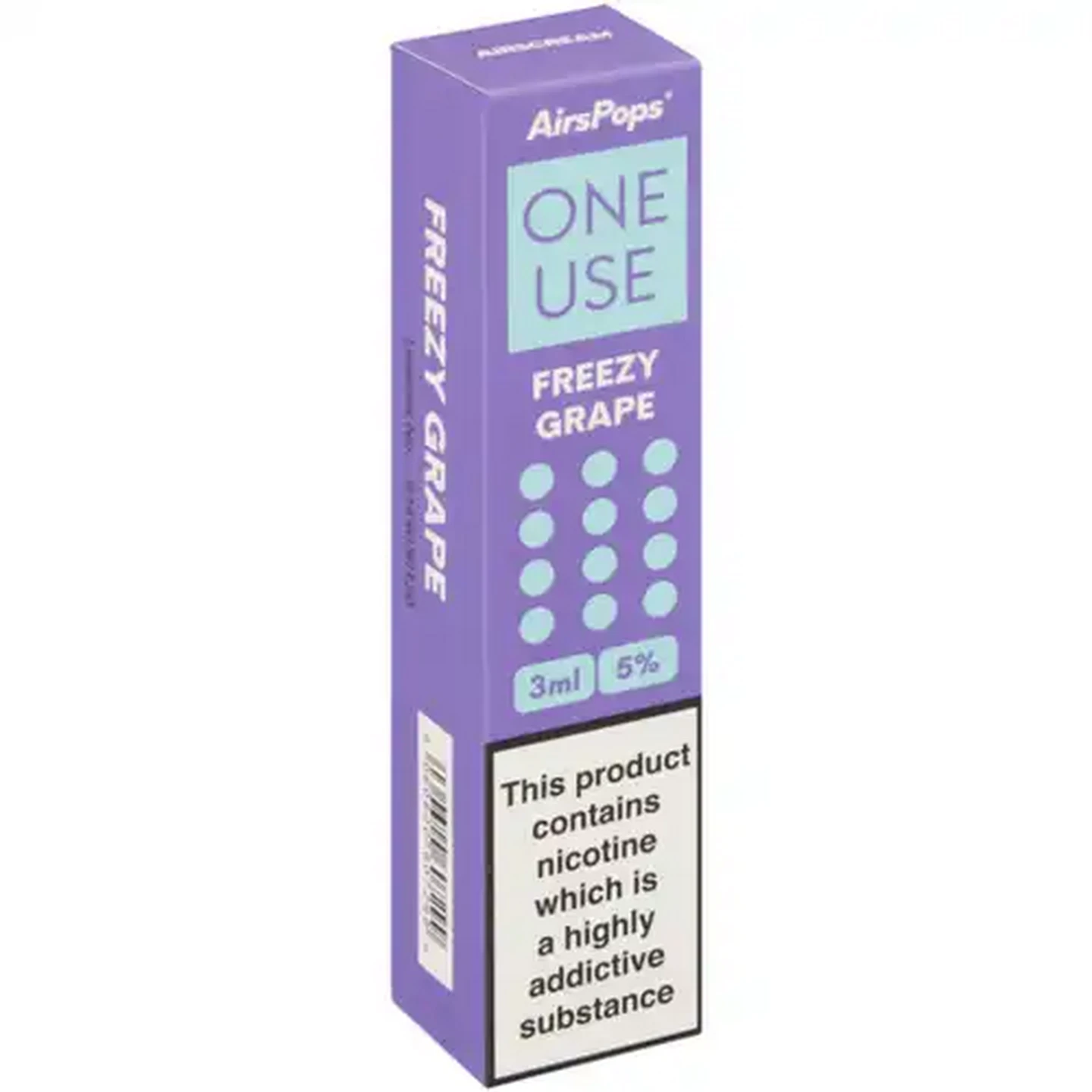 Image of AirsPops ONE USE Freezy Grape 5% Disposable Vape 3ml (Non-Refundable. Non-Returnable.)