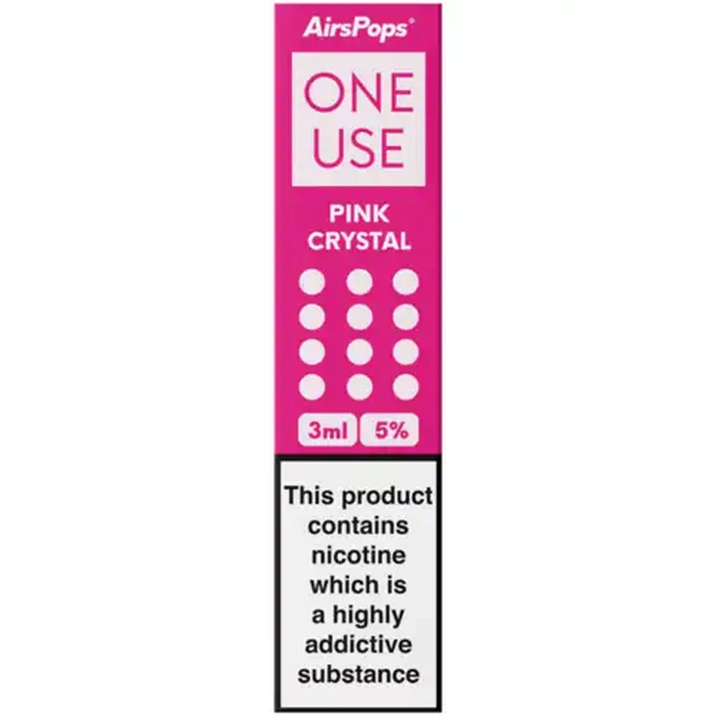 Image of AirsPops ONE USE Pink Crystal 5% Disposable Vape (Non-Refundable. Non-Returnable.)