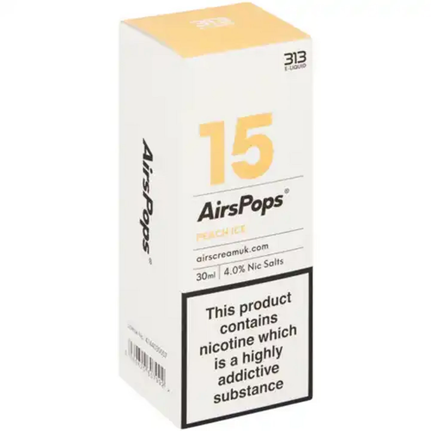 Image of AirsPops No.15 Peach Ice 4.0% 313 E-Liquid 30ml (Non-Refundable. Non-Returnable.)
