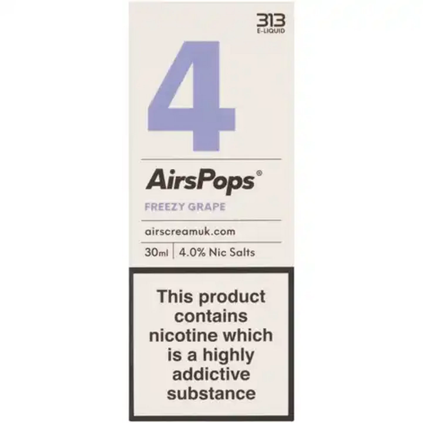 Image of AirsPops No.4 Freezy Grape 4.0% 313 E-Liquid 30ml (Non-Refundable. Non-Returnable.)