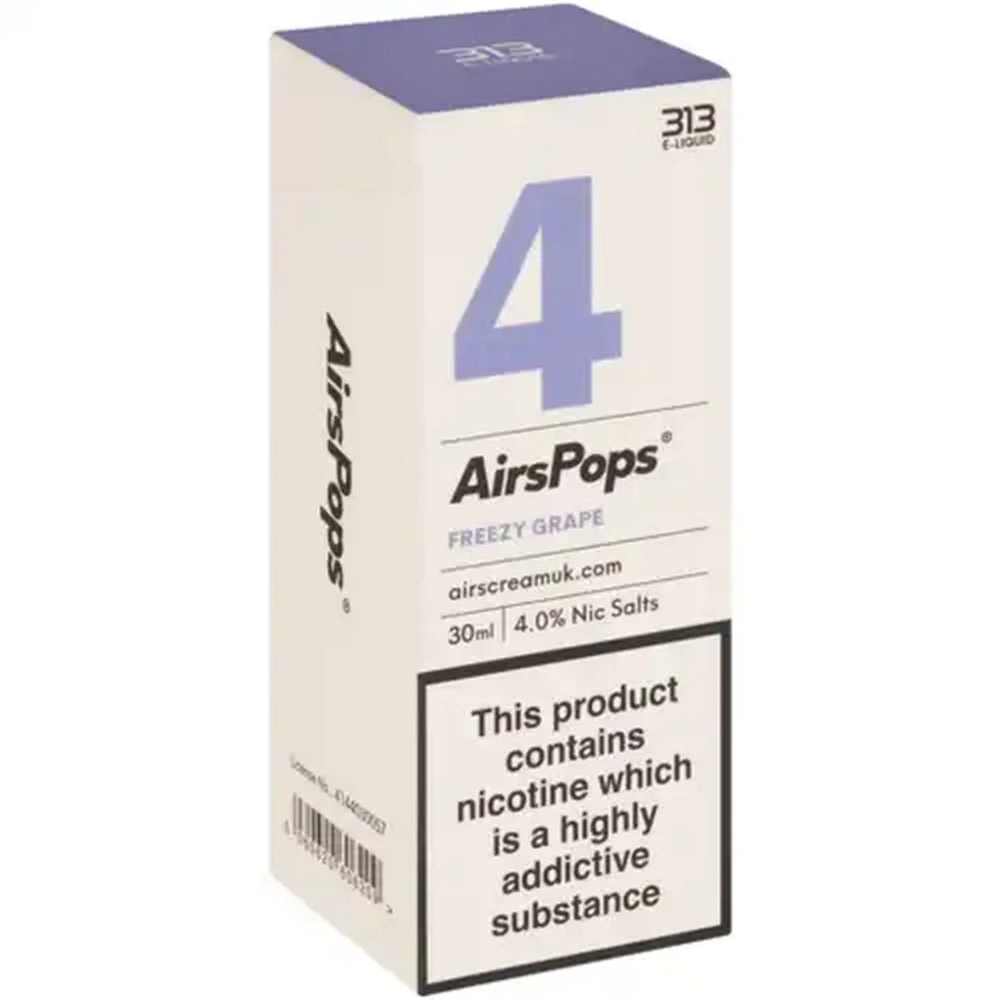 Image of AirsPops No.4 Freezy Grape 4.0% 313 E-Liquid 30ml (Non-Refundable. Non-Returnable.)