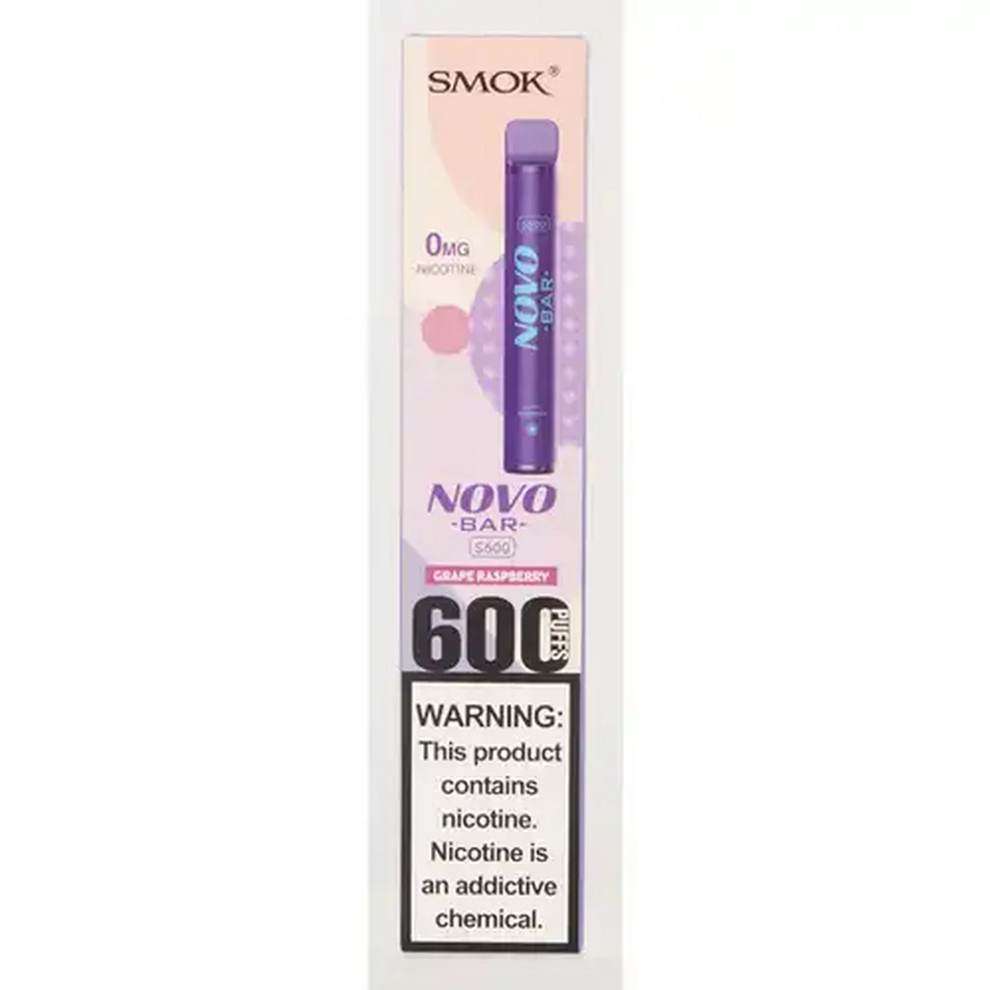 Image of SMOK Novo Bar Grape Raspberry Disposable Vape  (Non-Refundable. Non-Returnable.)