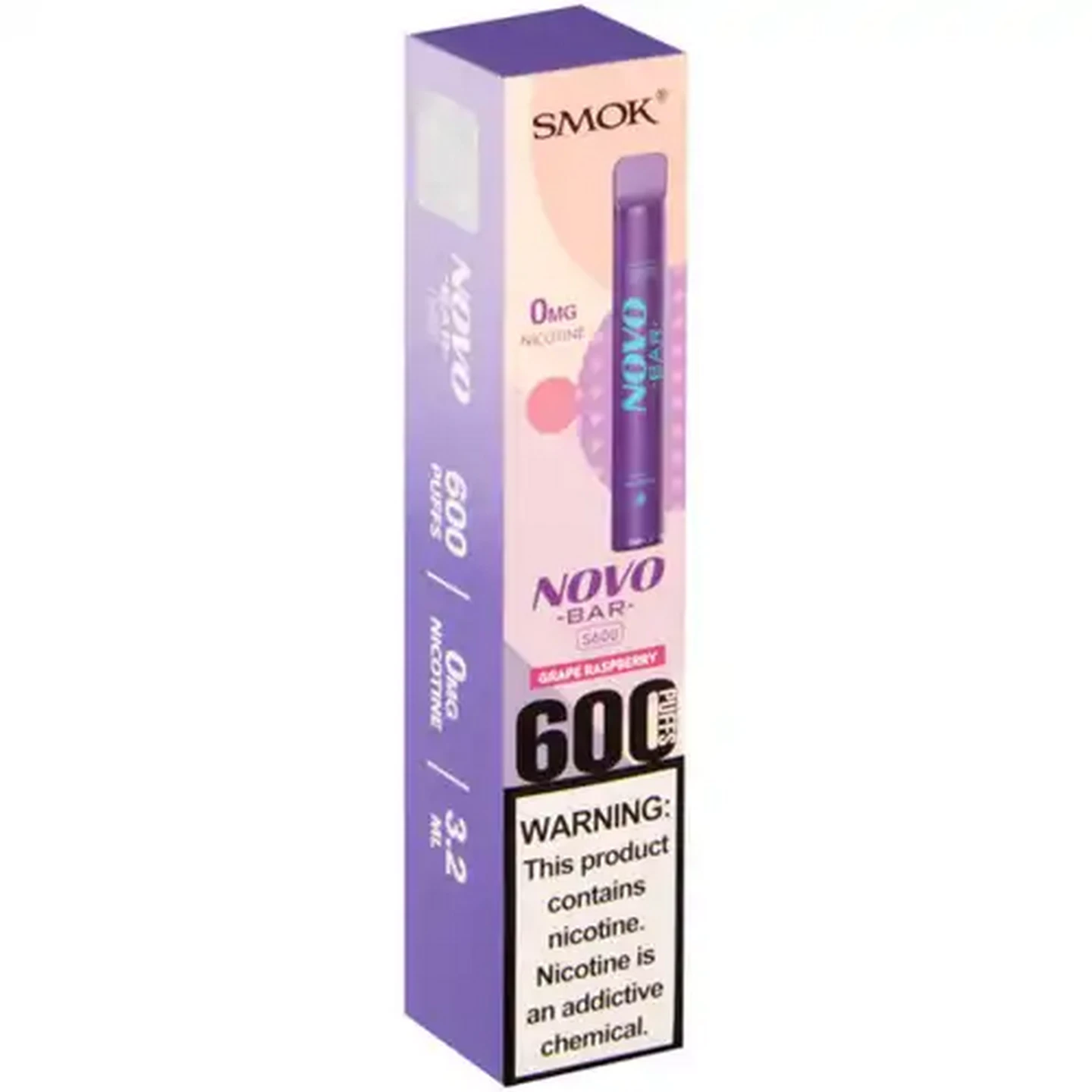 Image of SMOK Novo Bar Grape Raspberry Disposable Vape  (Non-Refundable. Non-Returnable.)