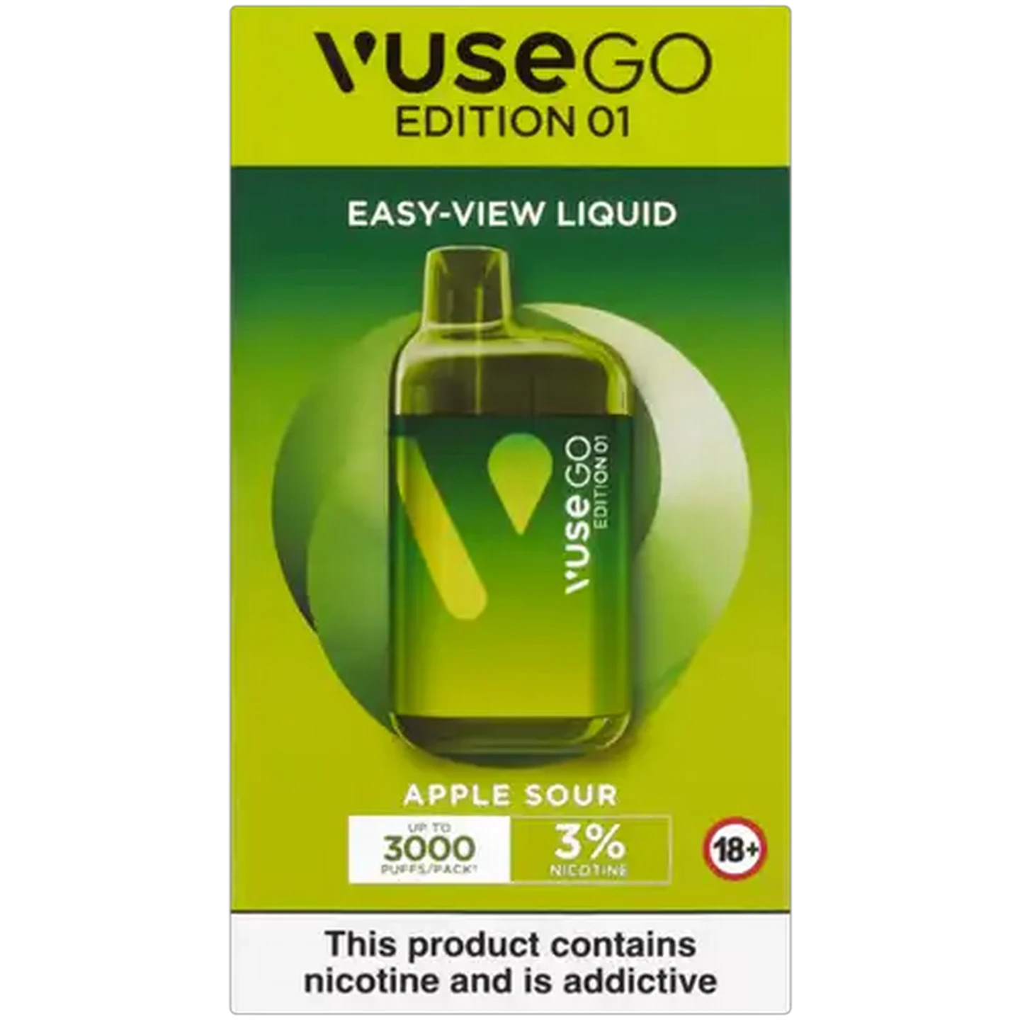 Image of Vuse Go Edition 01 Green Apple Sour 3% Disposable Vape 8ml (Non-Refundable. Non-Returnable.)